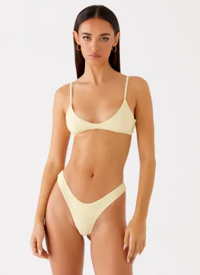 Premium Material Casual Pool Jacklyn Bikini Top - Yellow
