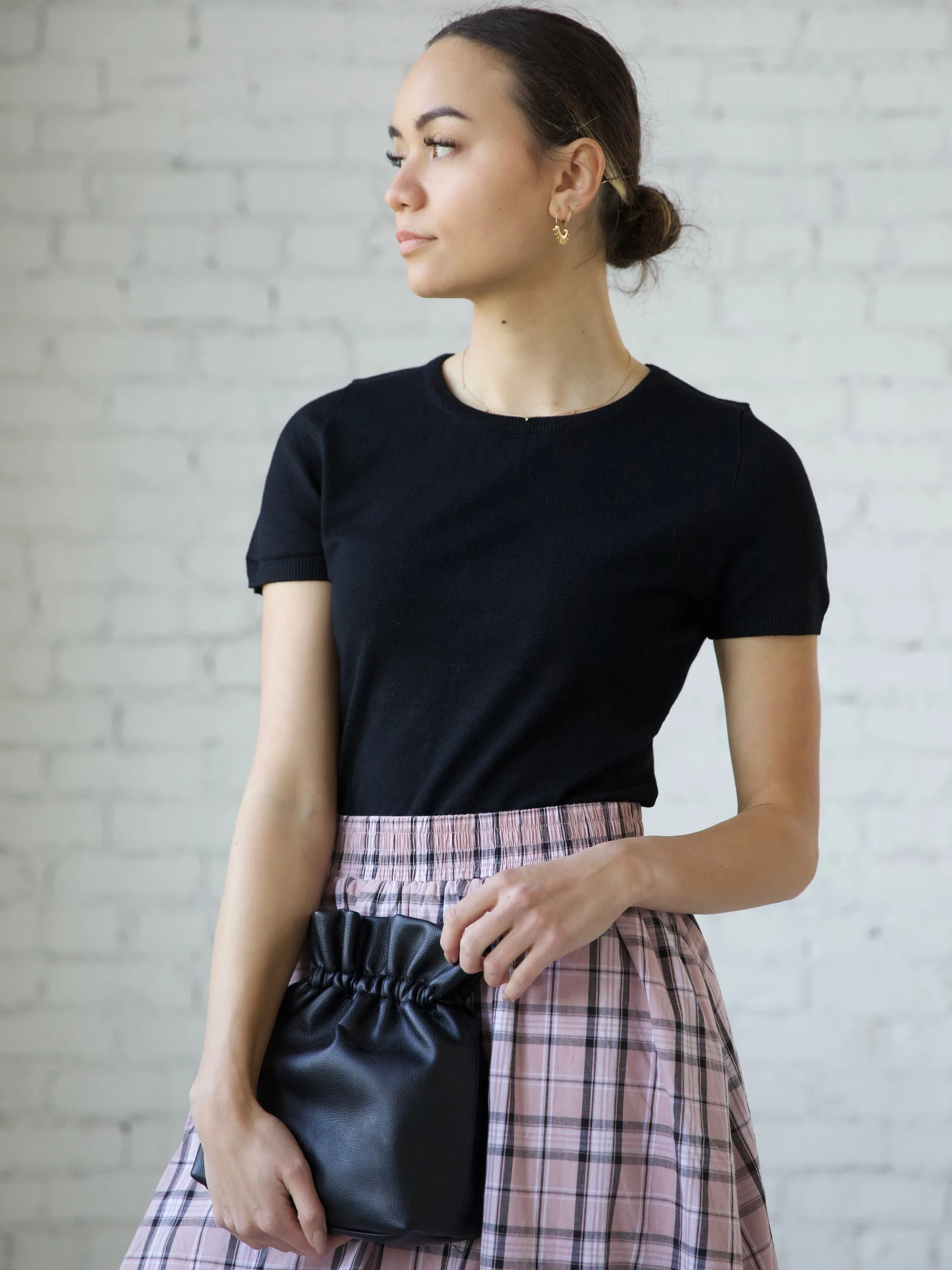 Jane Crew Knit  - Black Non Closure Collar Stretchable Knit