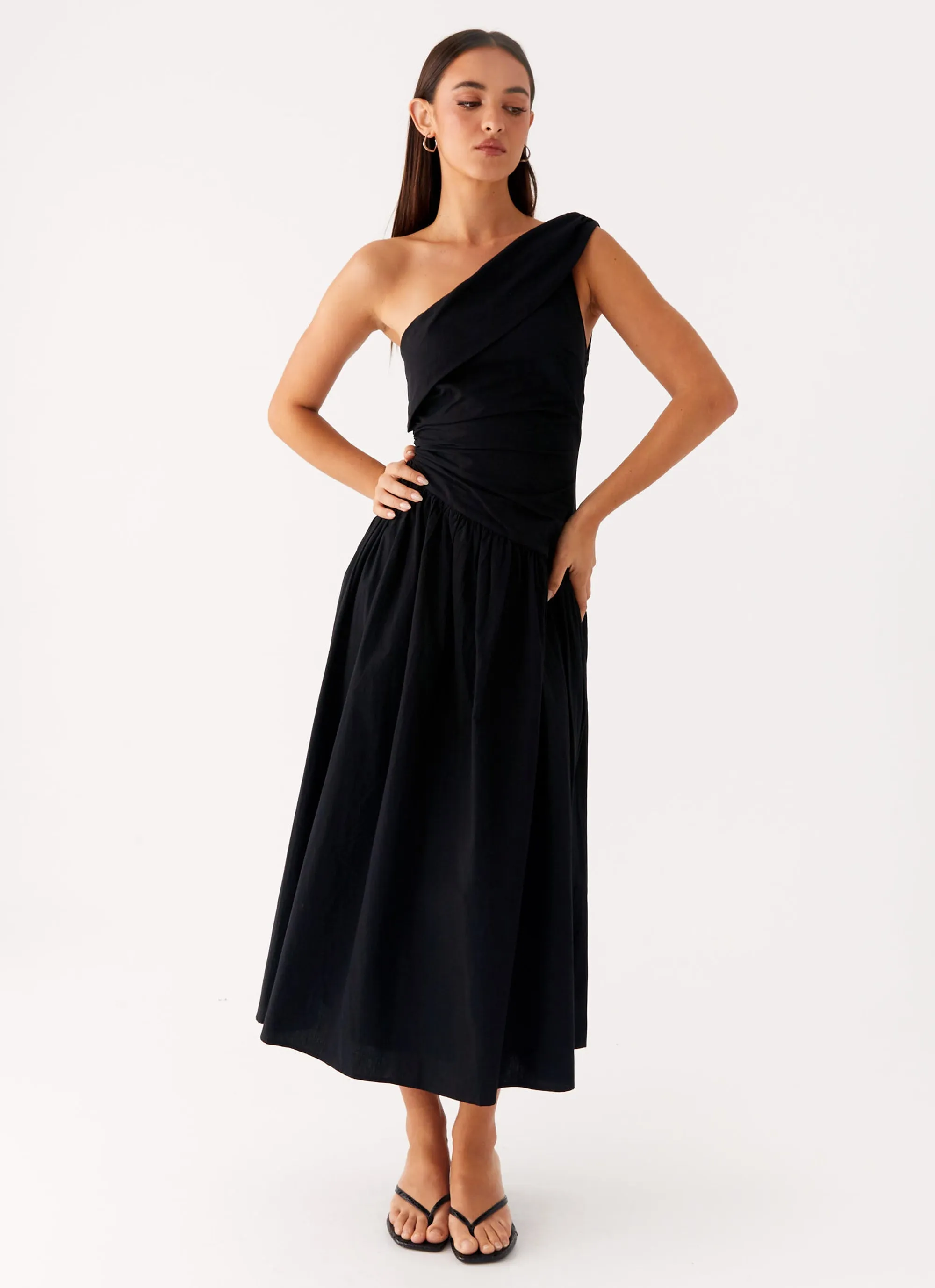 Janessa Midi Dress - Black Comfortable texture
