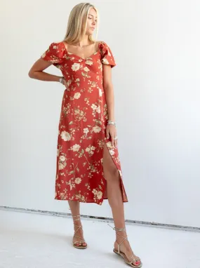 Janie Floral Dress - Rust Light Appeal Airy Fit