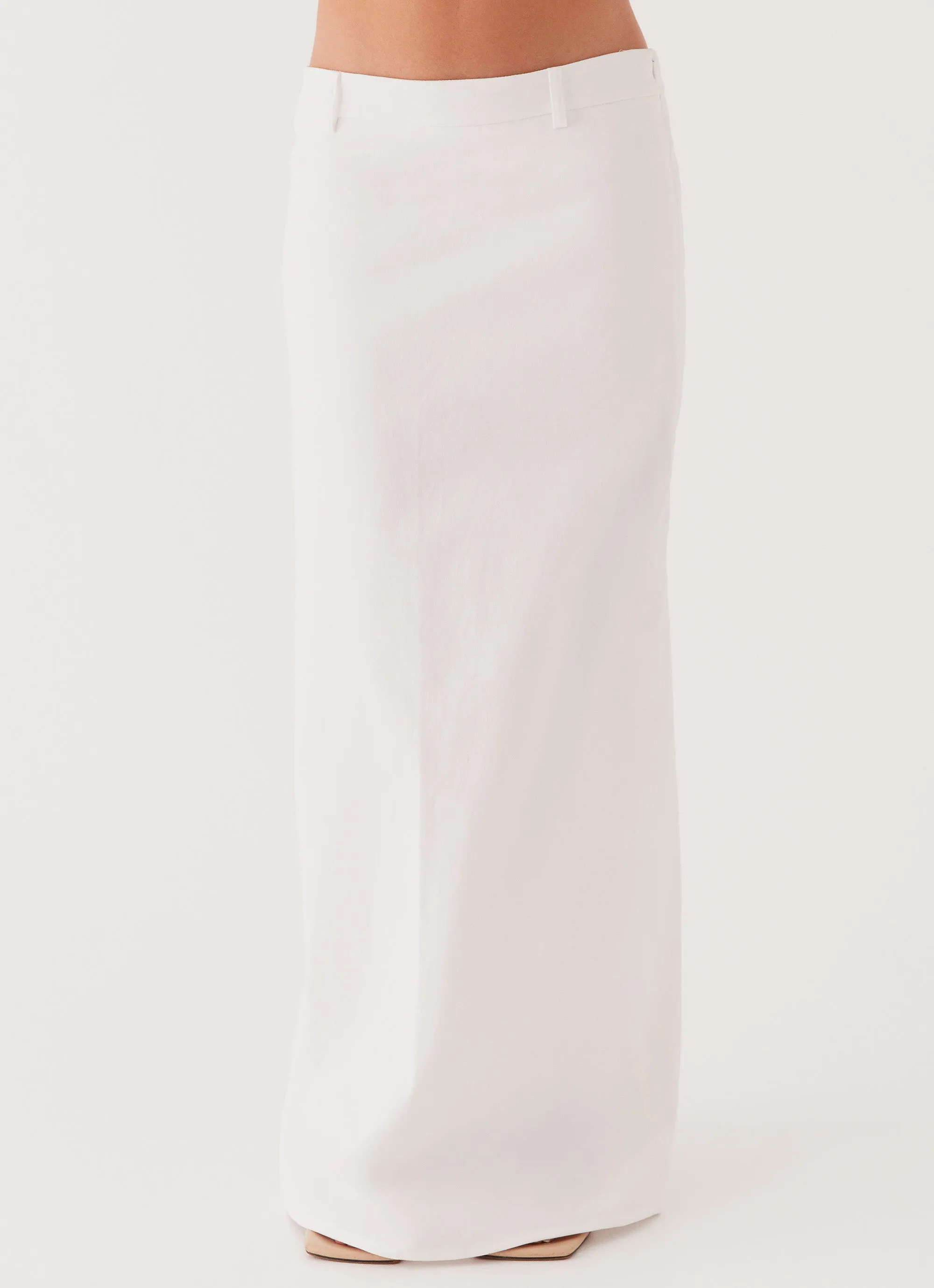 Jaslyn Maxi Skirt - White Performance Wear Semi Sheer