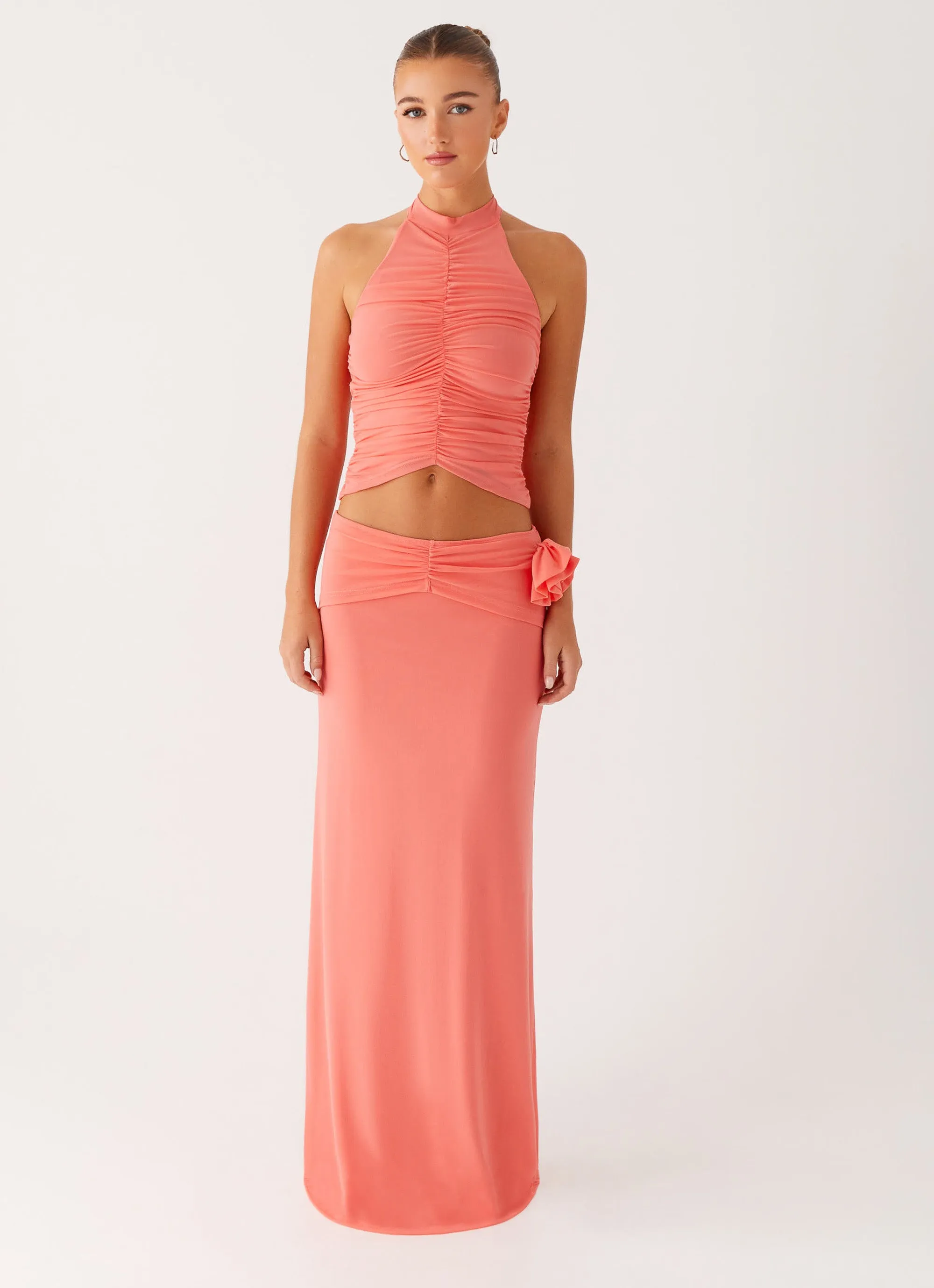 Fade Resistant Cloth Jayce Maxi Skirt - Salmon