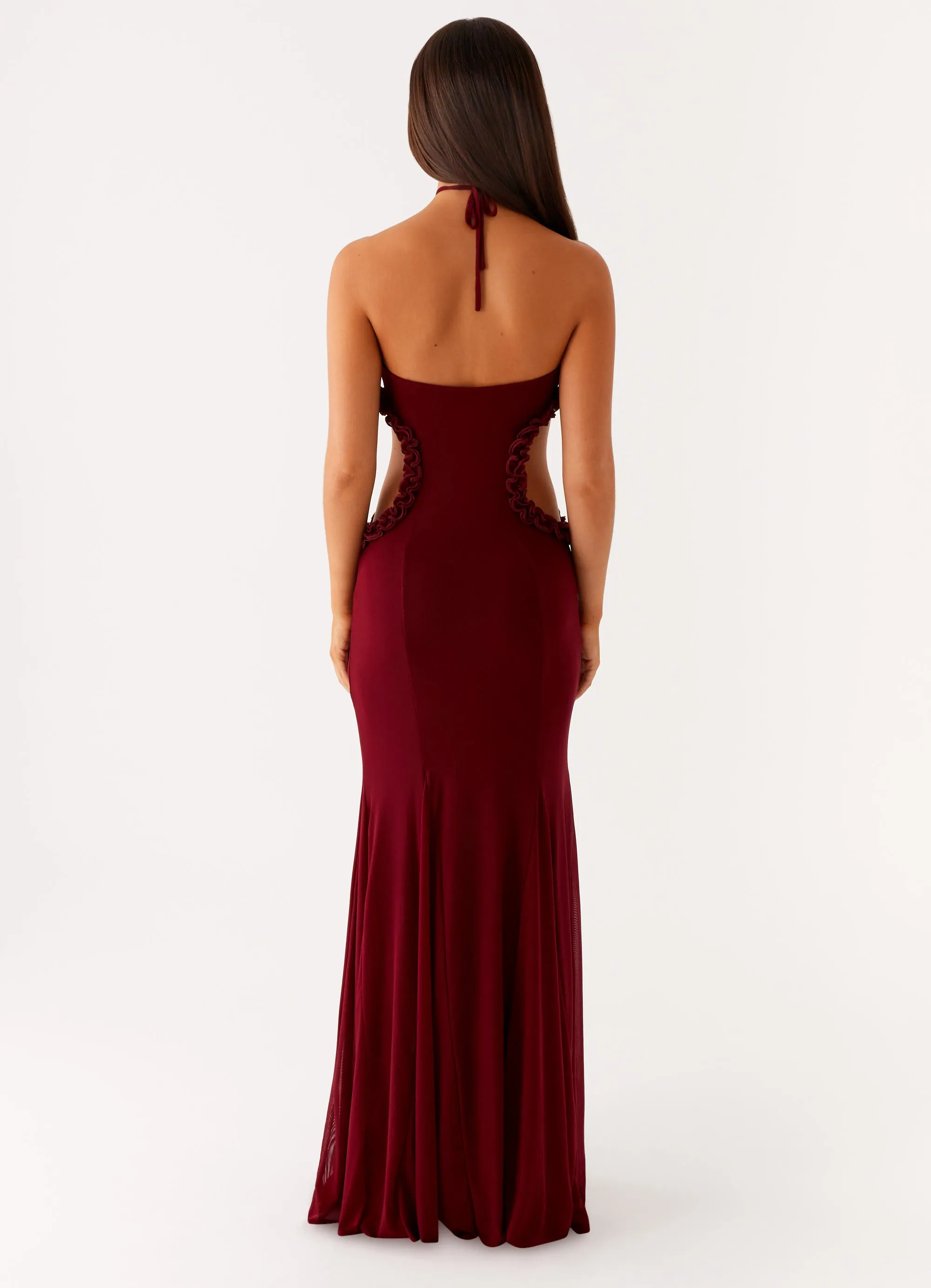 Jemima Maxi Dress - Raspberry Wine Satin Grace Loose Flow