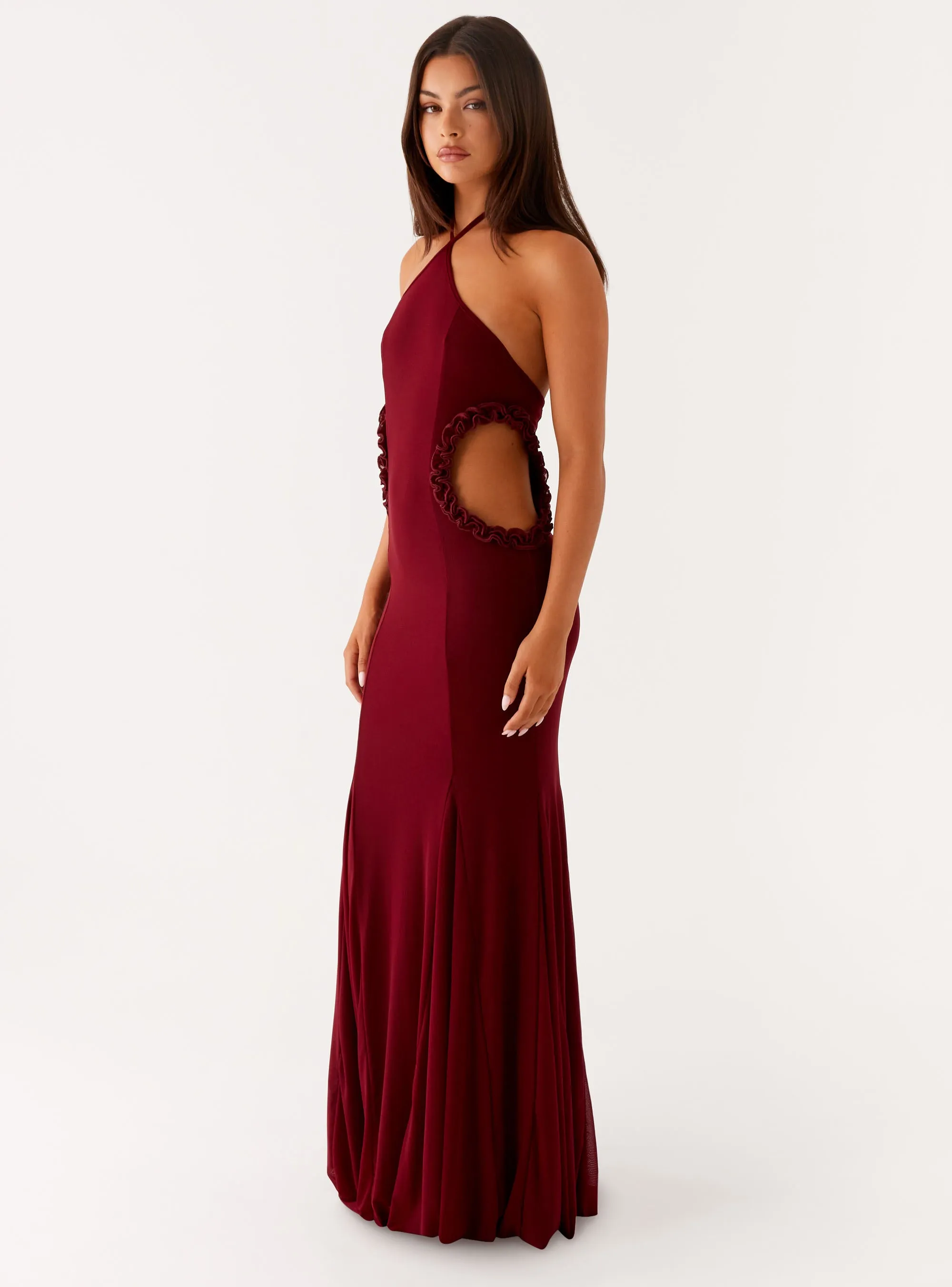 Jemima Maxi Dress - Raspberry Wine Chilly Day Layers