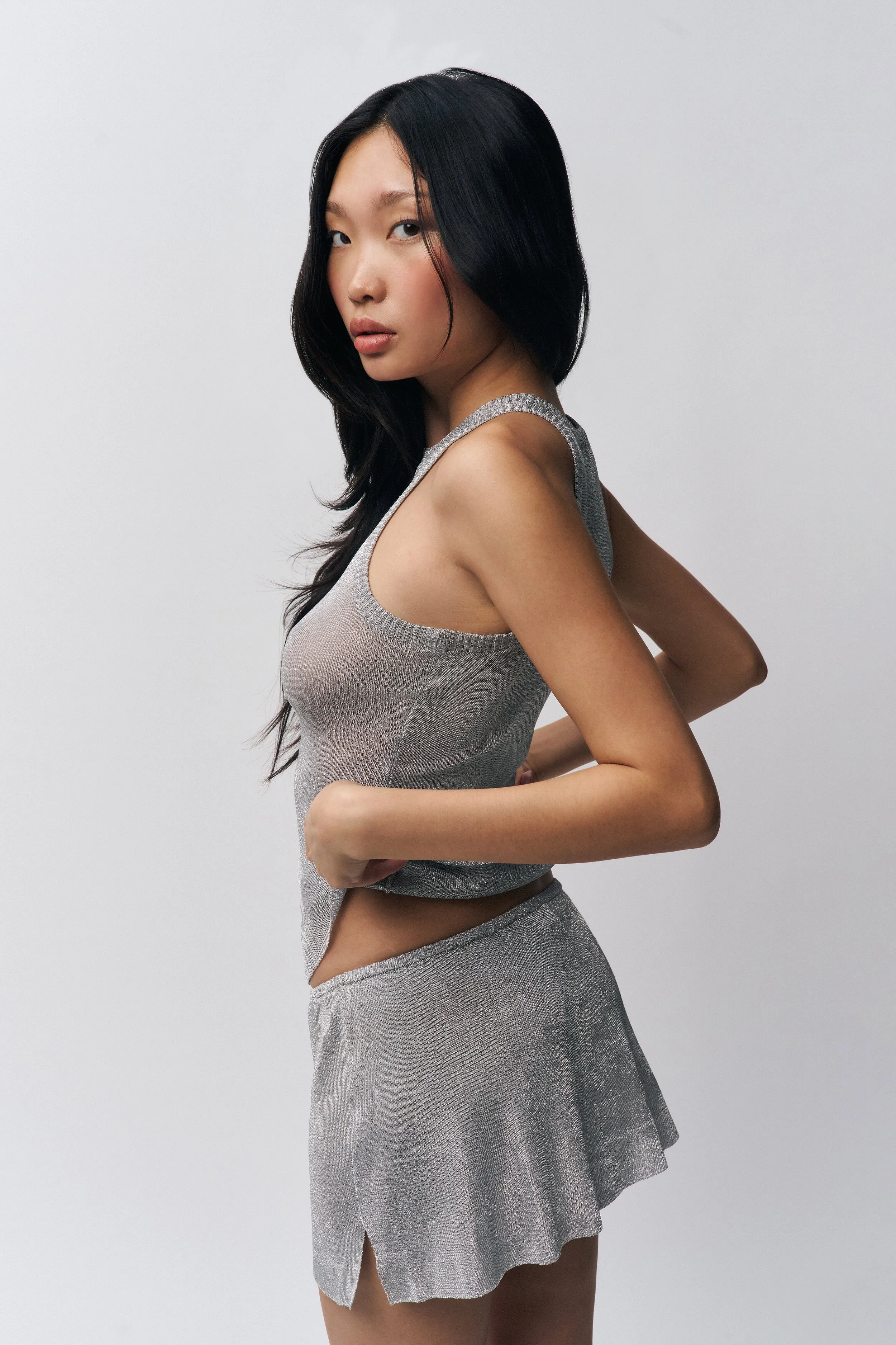 Eco conscious Soft Texture Jewels Skirt