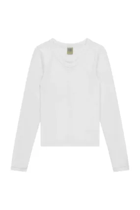 Basic Wardrobe FlexFoamInserts Jill Long Sleeve Tee in White