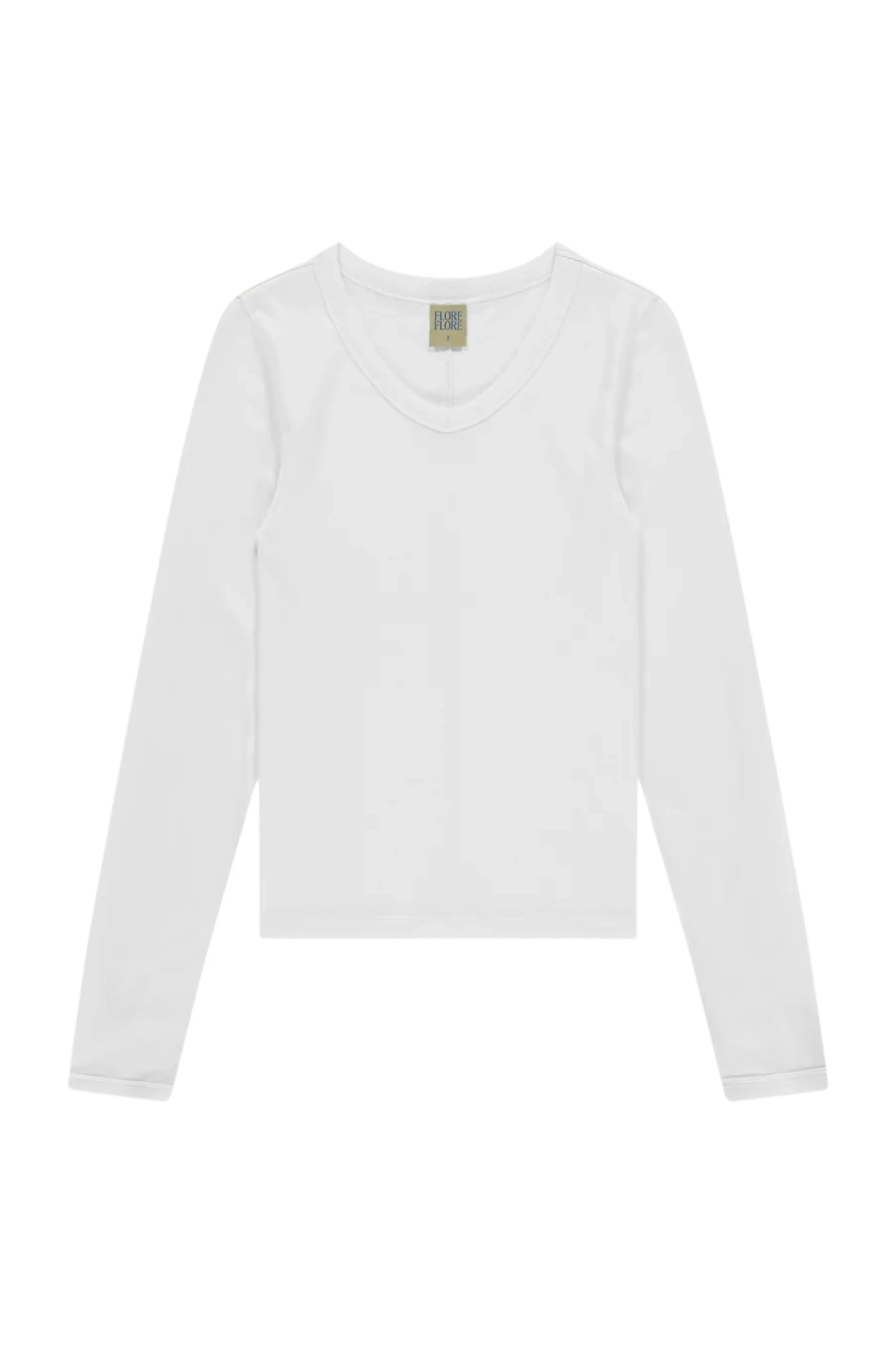 Basic Wardrobe FlexFoamInserts Jill Long Sleeve Tee in White