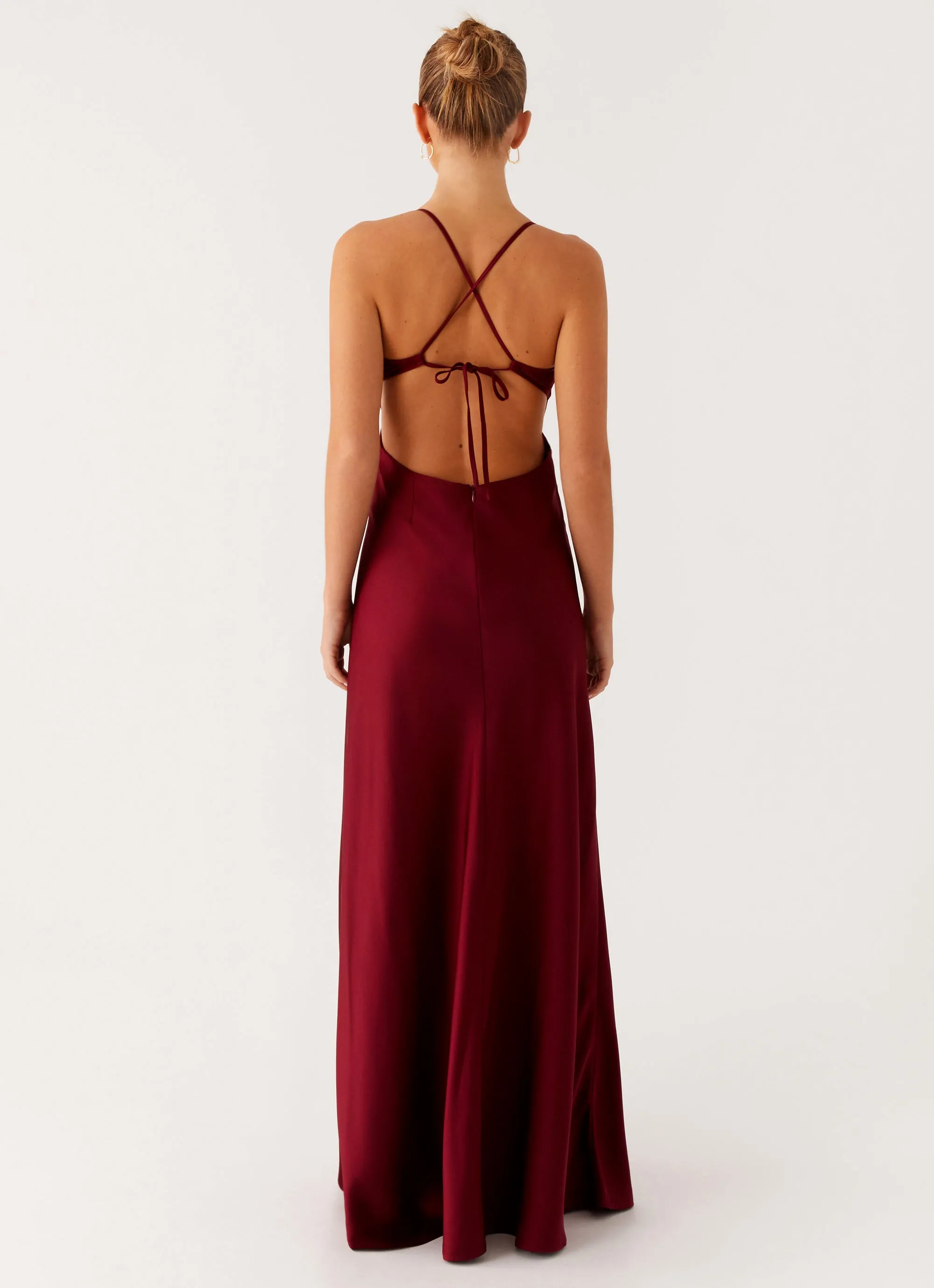 Joanie Maxi Dress - Maroon Relaxed Fit Look