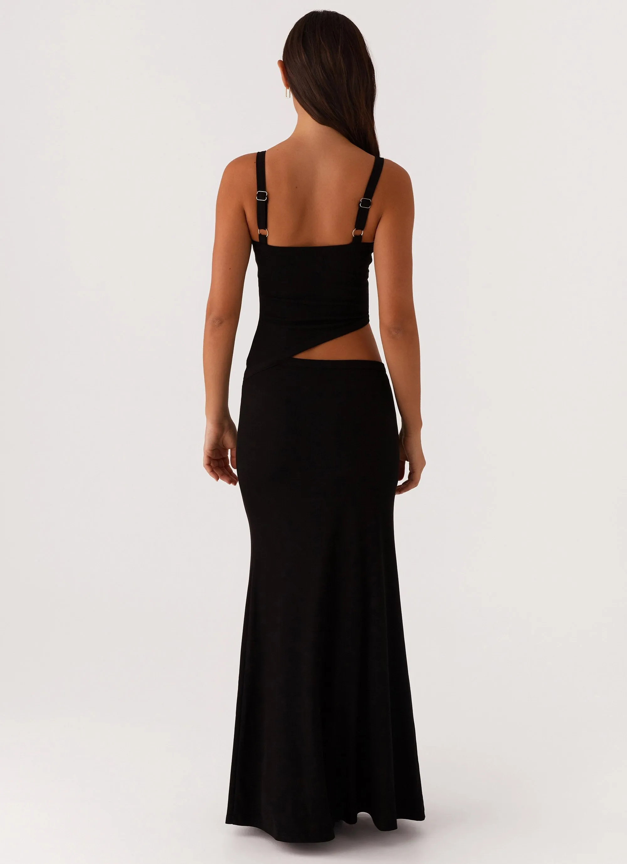 Satin Glow Jocelyn Maxi Dress - Black