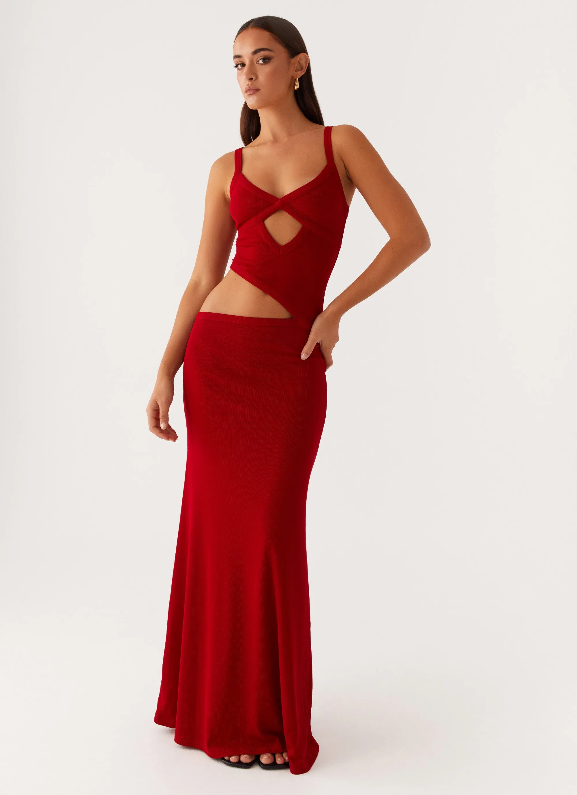Modern Chic Body Safe Jocelyn Maxi Dress - Red