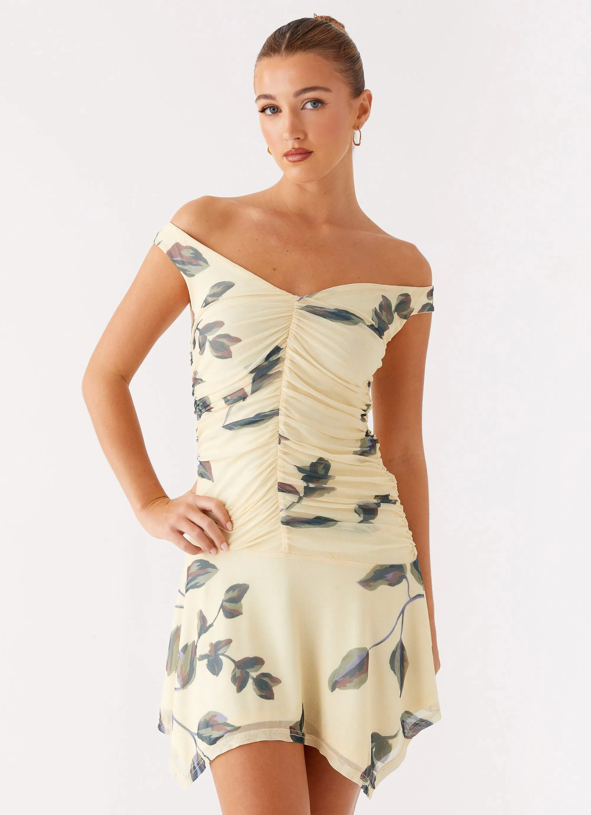 Luxurious Feel Josette Mini Dress - Buttercream Bliss