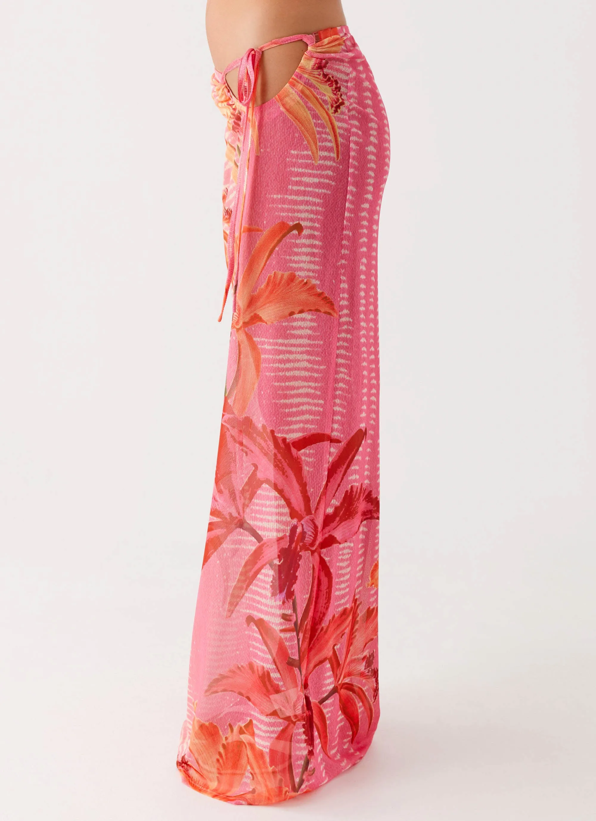 Style Vibes Jovani Maxi Skirt - Tropical Pink Print