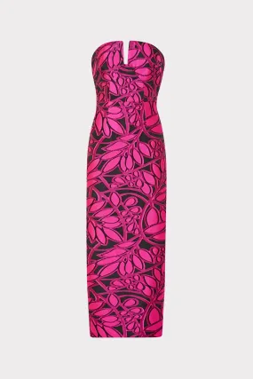 Relax Tones Judith Pink Palm Jacquard Dress