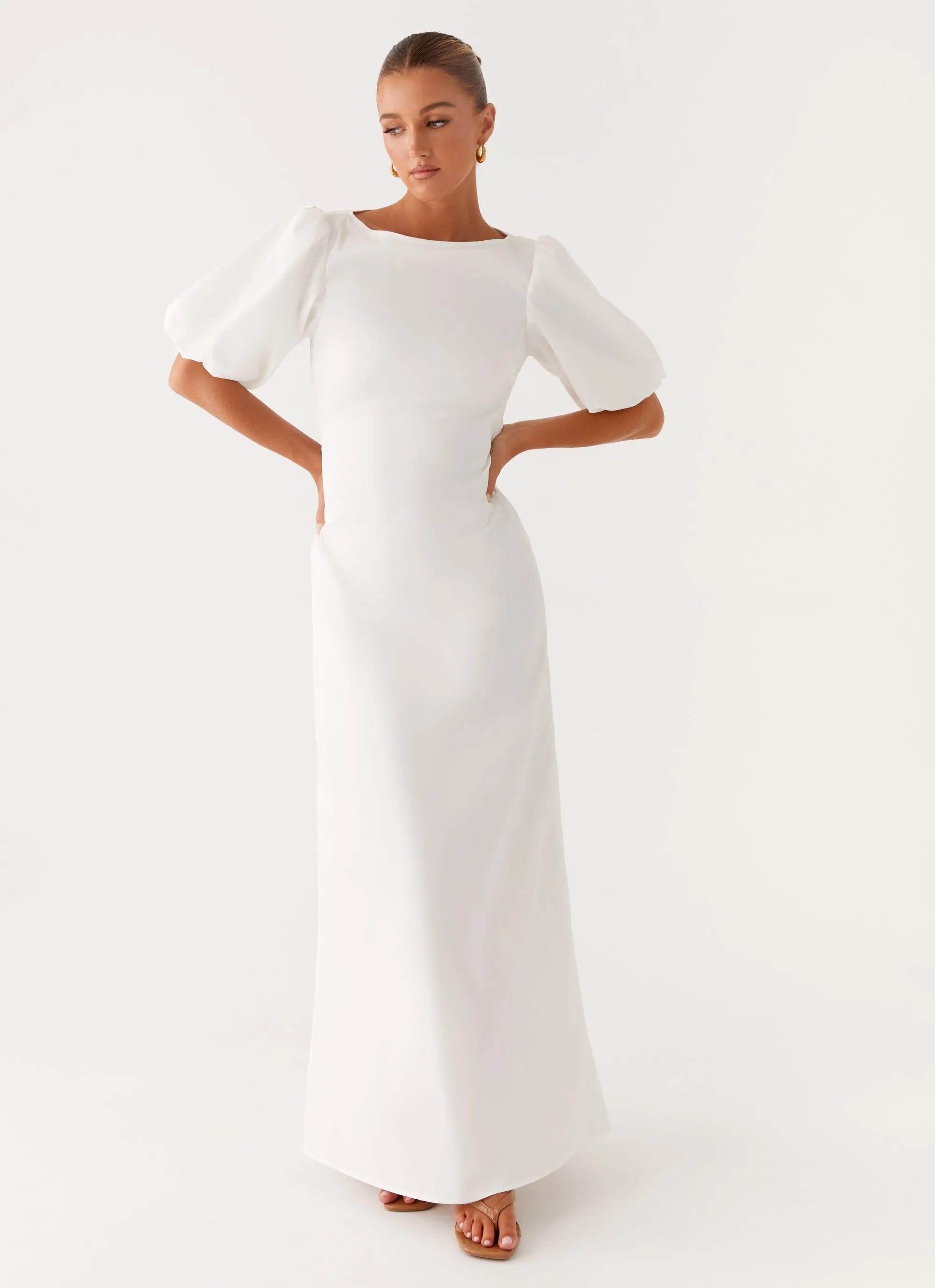 Judy Maxi Dress - White Delicate Mood Date night