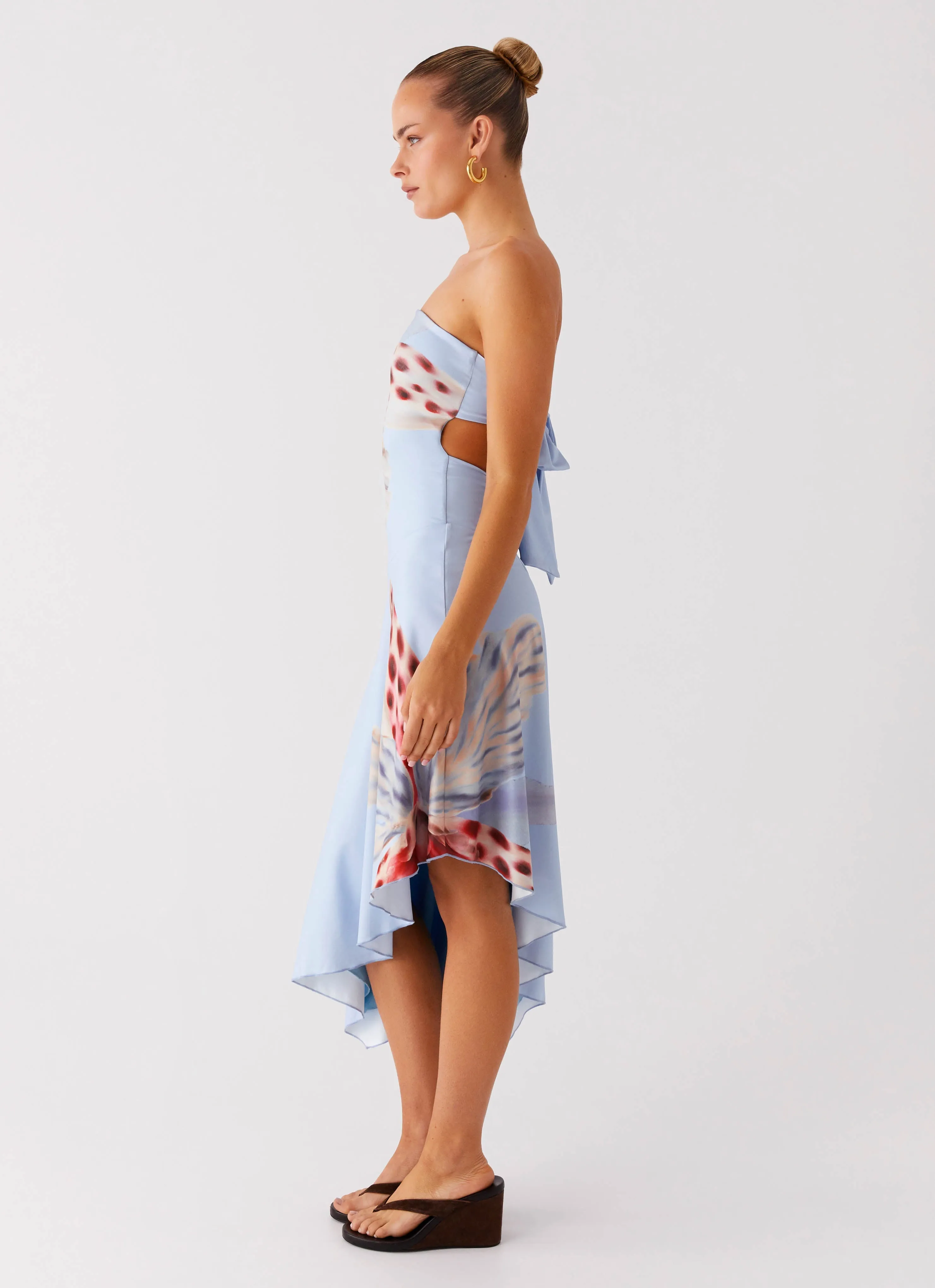 Juliana Midi Dress - Deep Sea Bloom Airy Drape