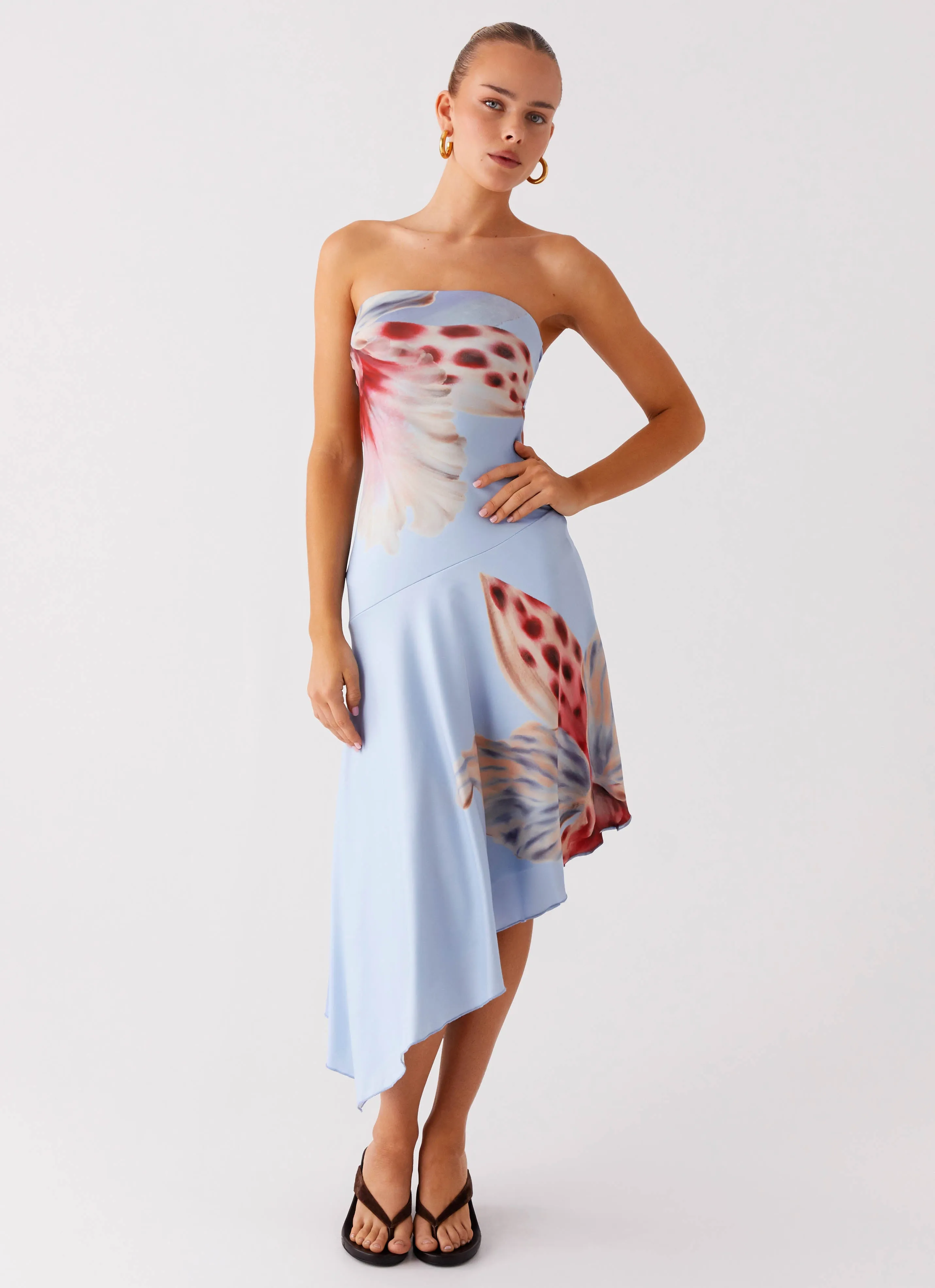 Sophisticated Edge Love Glow Juliana Midi Dress - Deep Sea Bloom