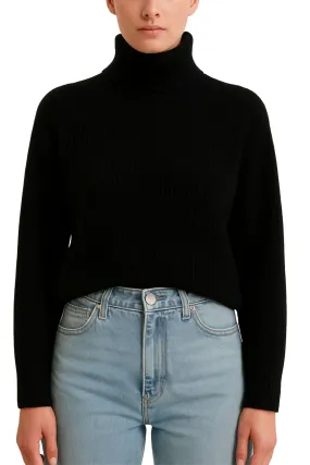 Junko Turtleneck Sweater Textured Surface DoubleLayered Hem Technology