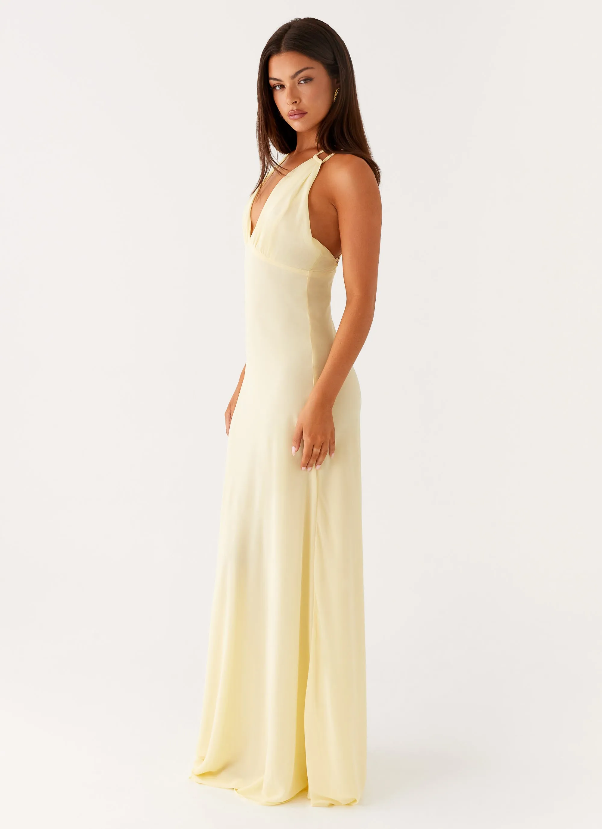 Kacia Maxi Dress - Lemon Pure Color