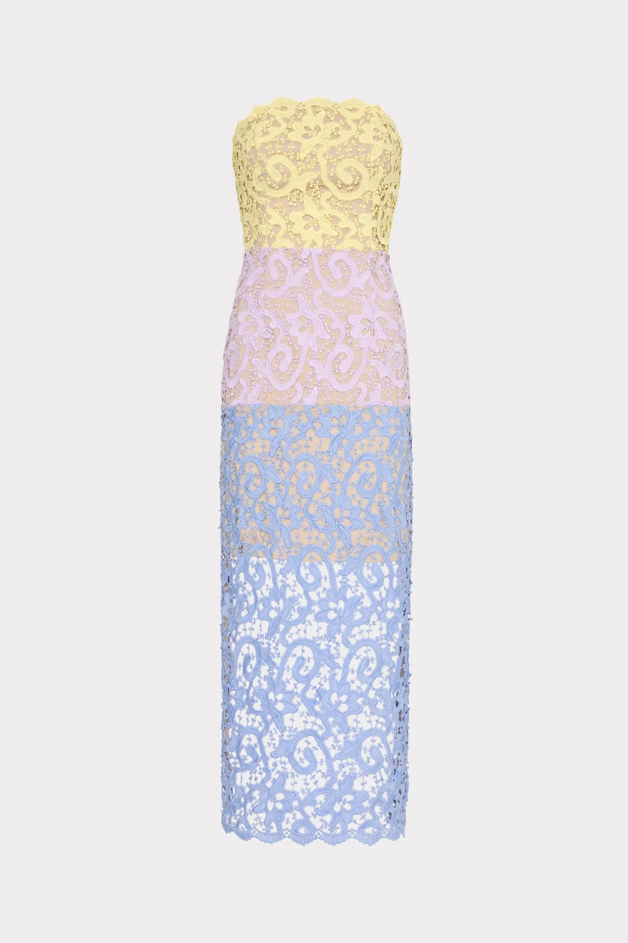 Kait Trois Color Lace Dress Shape Hug