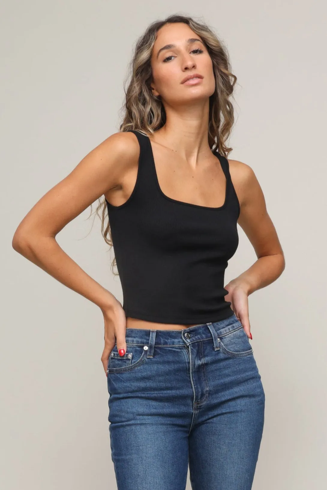 MeshPanel Kaitlyn Lux Rib Binded Tank