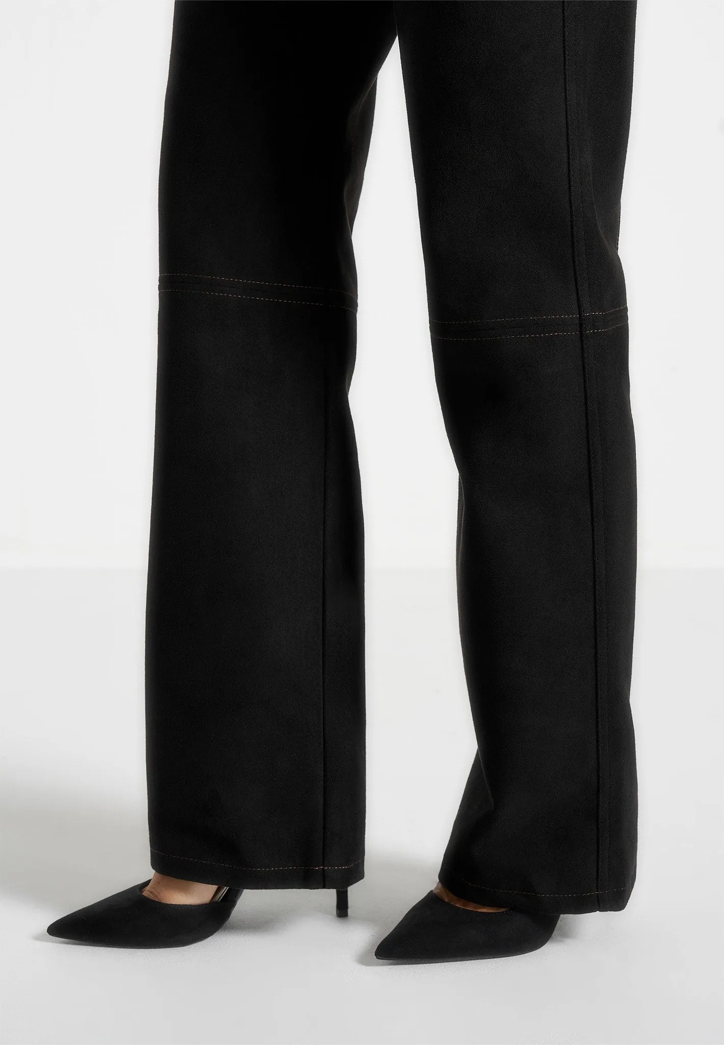 Sustainable Beach Day Kalie - Suede Boyfriend Jeans - Black
