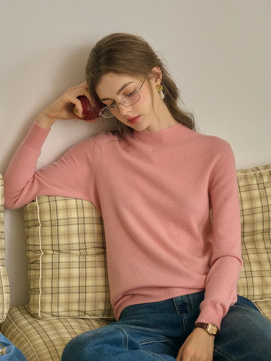 Ribbed Knit Fabric QuickRelease Closures Kamari Mock Neck 100% Wool Slim Fit Knit Sweater