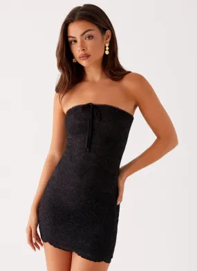 Karlina Lace Mini Dress - Black Cozy Base Flexible Cut