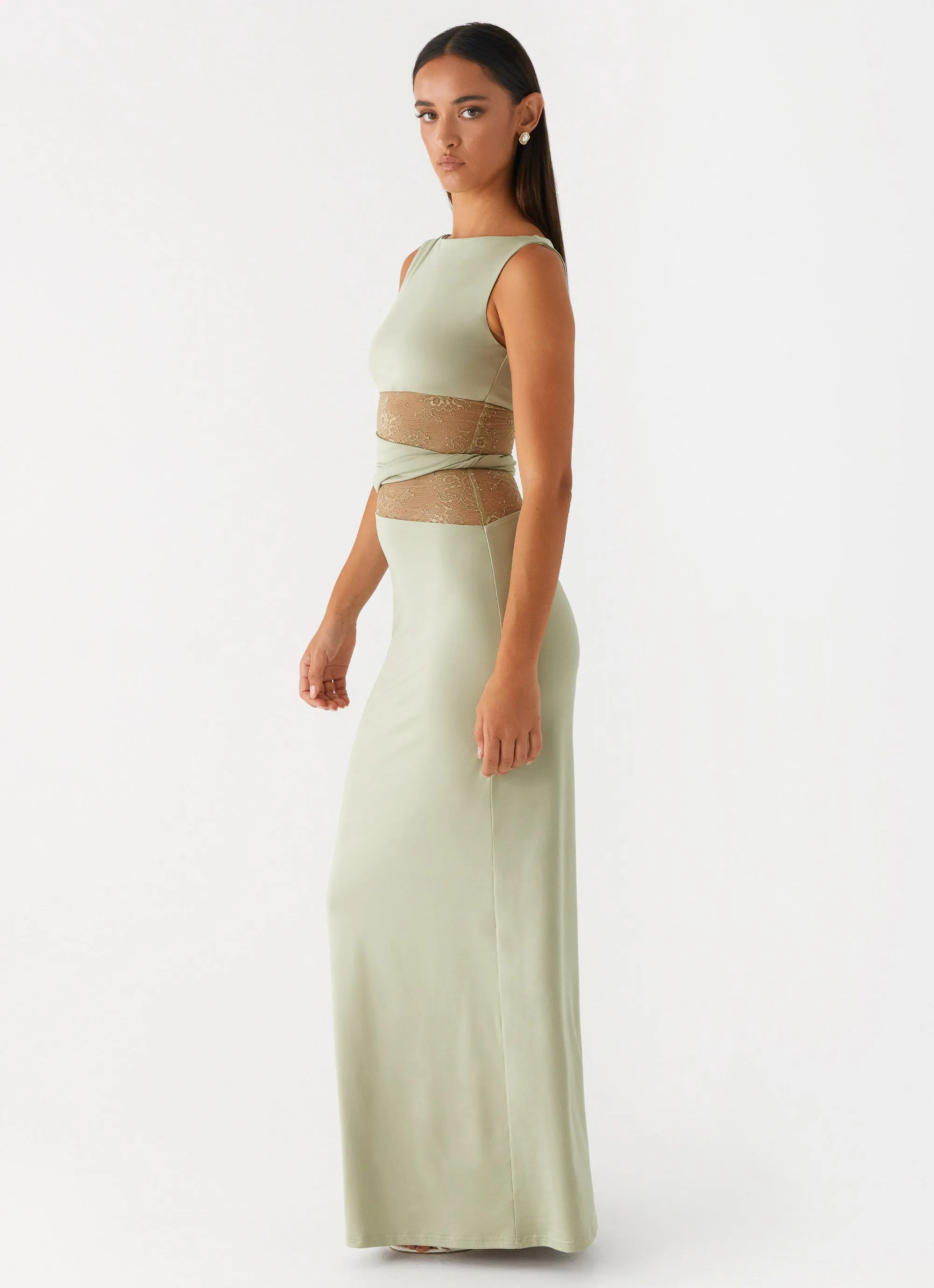 Polished Finish Light Flow Karma Maxi Dress - Sage