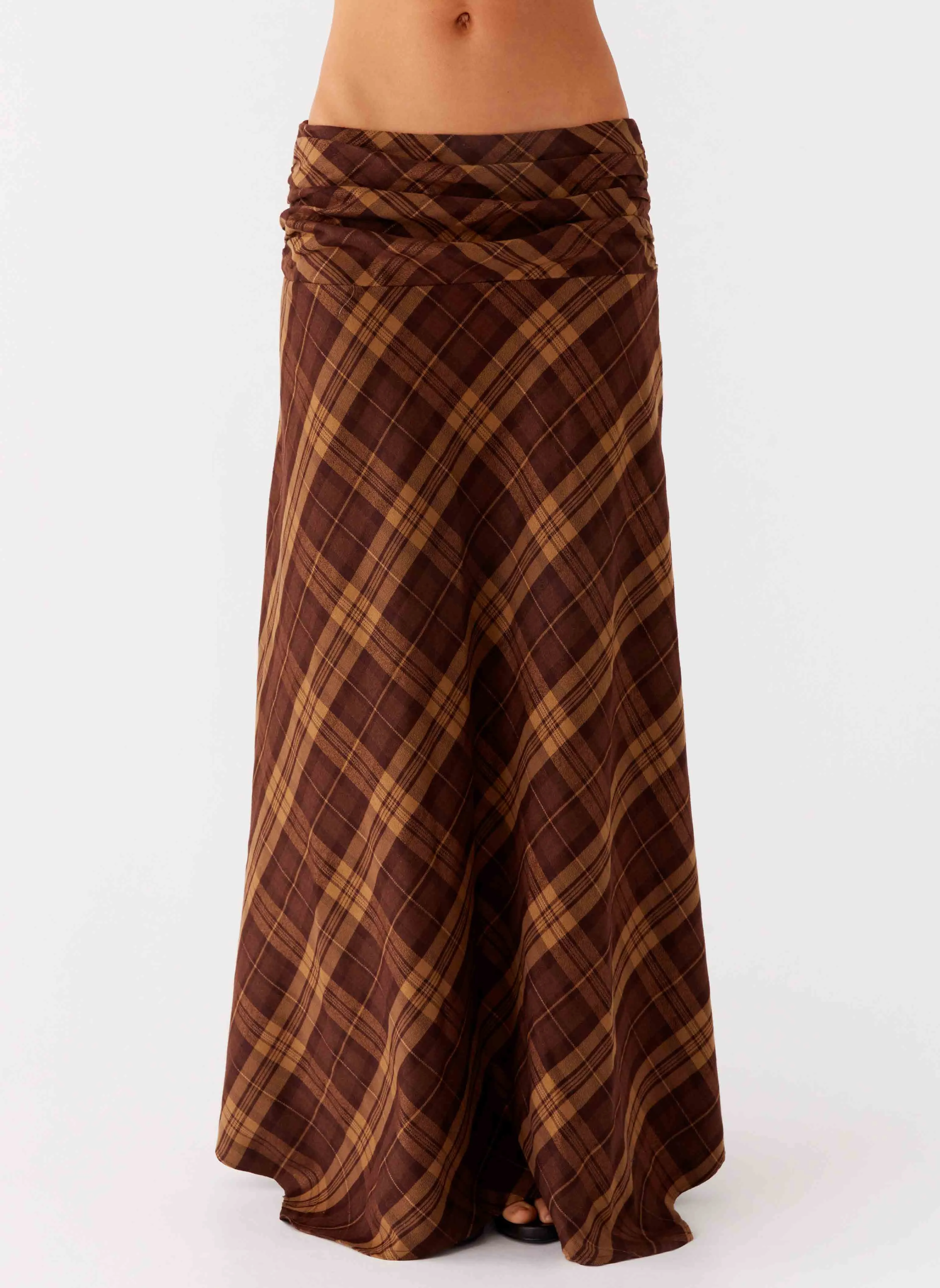 Relaxed Vibe Karolina Maxi Skirt - Plaid