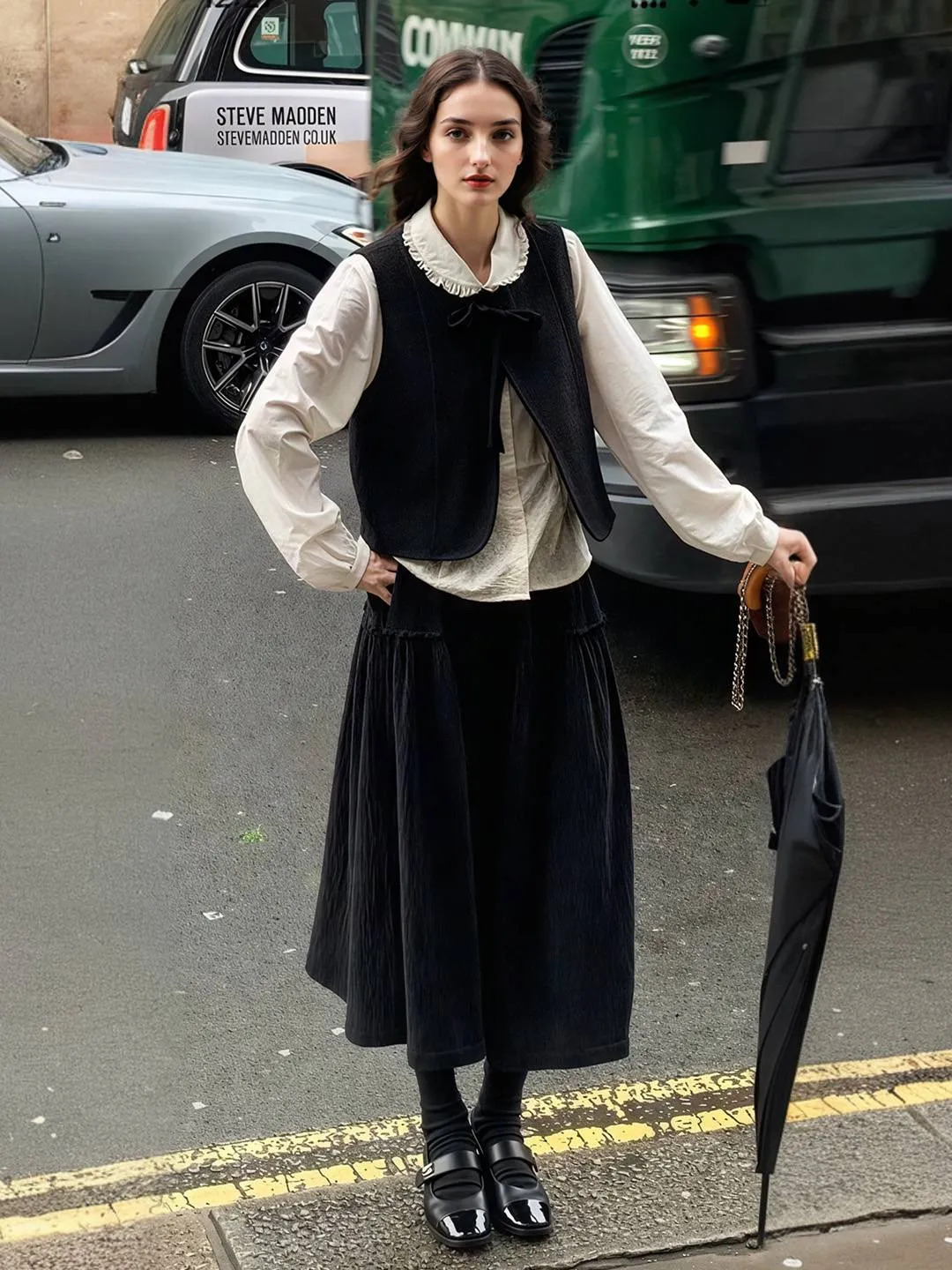 Kate Round Neck Pocket Vest Circular Knit VentedBack