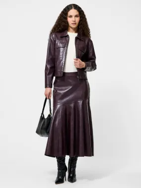 Modern Edge Kayleigh Vegan Leather Midi Skirt