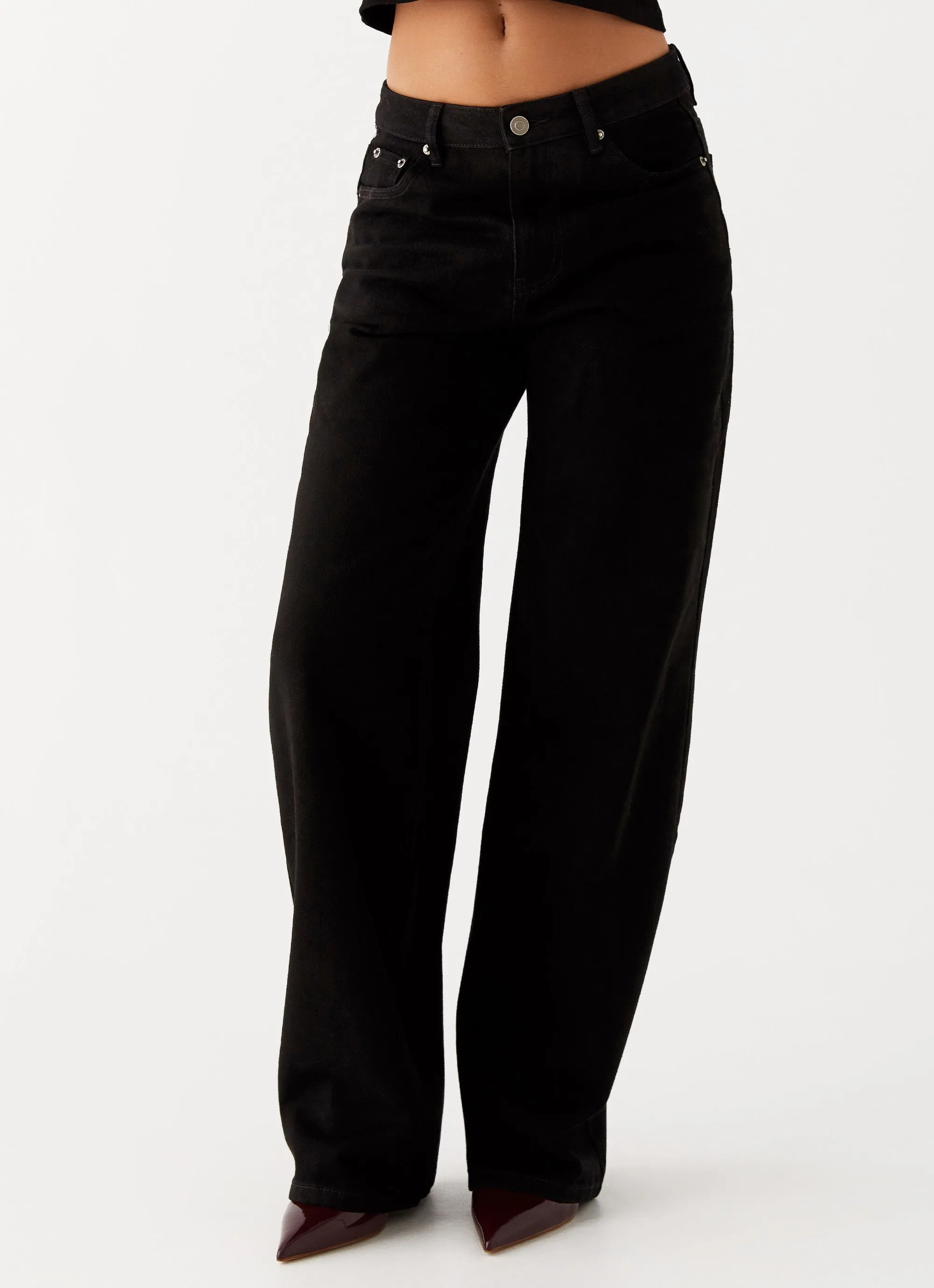 Effortless Choice Keanna Low Rise Denim Jeans - Black
