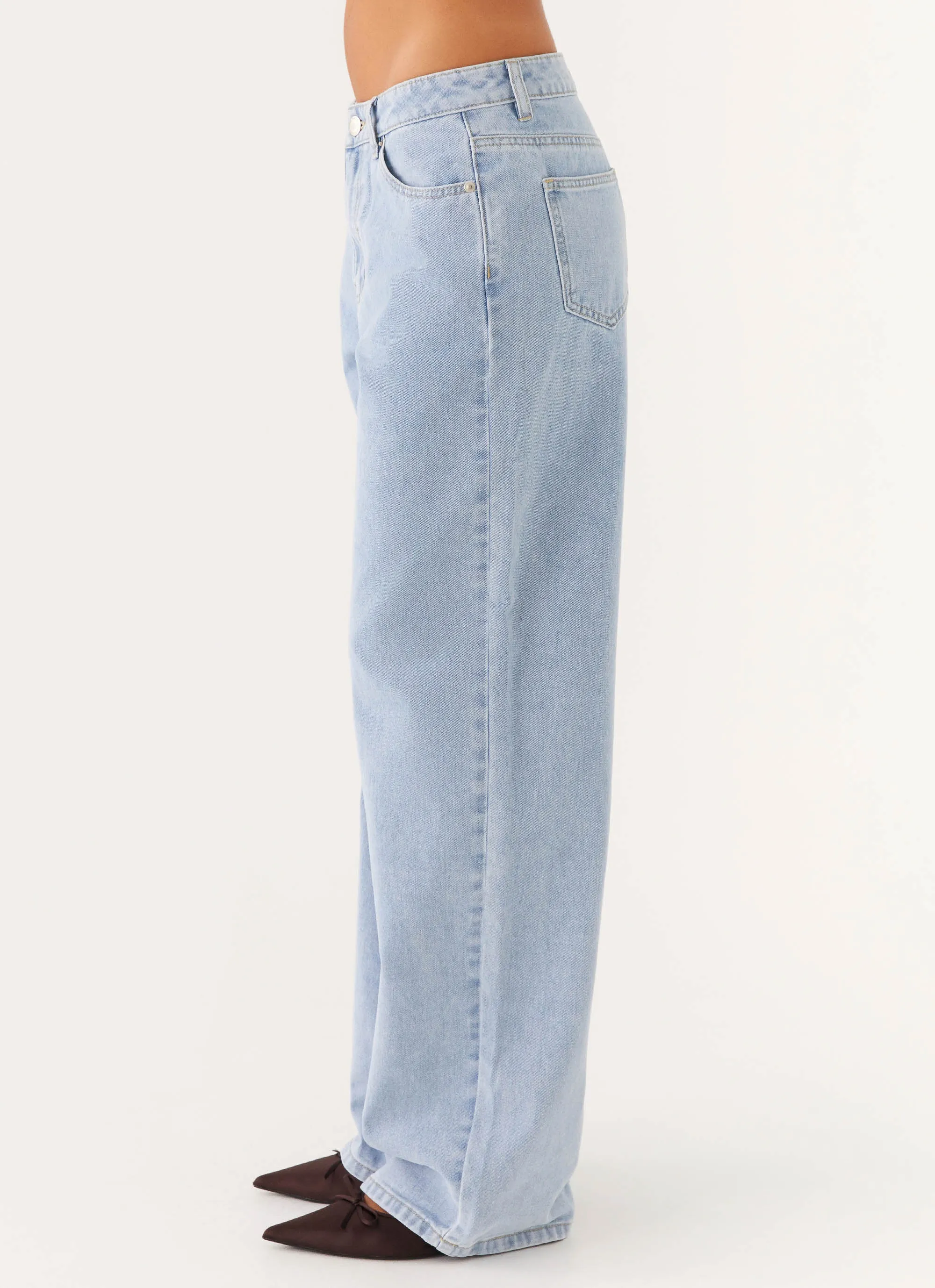 Smooth Creative Look Adult Fashion Keanna Low Rise Denim Jeans - Sky