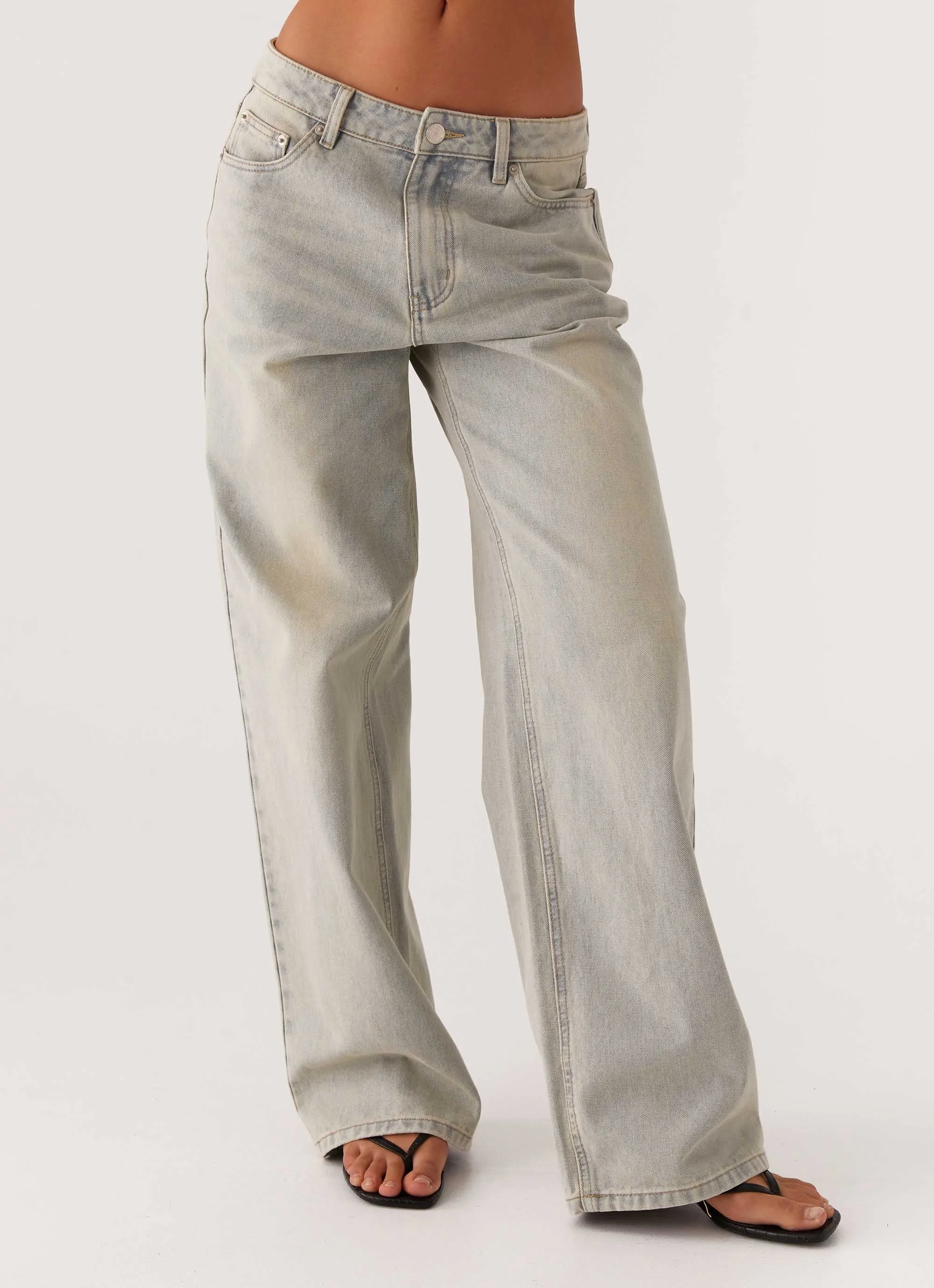 Keanna Low Rise Denim Jeans - Vintage Shopping Day Adult Fashion Athlete Fit Trendy Choice