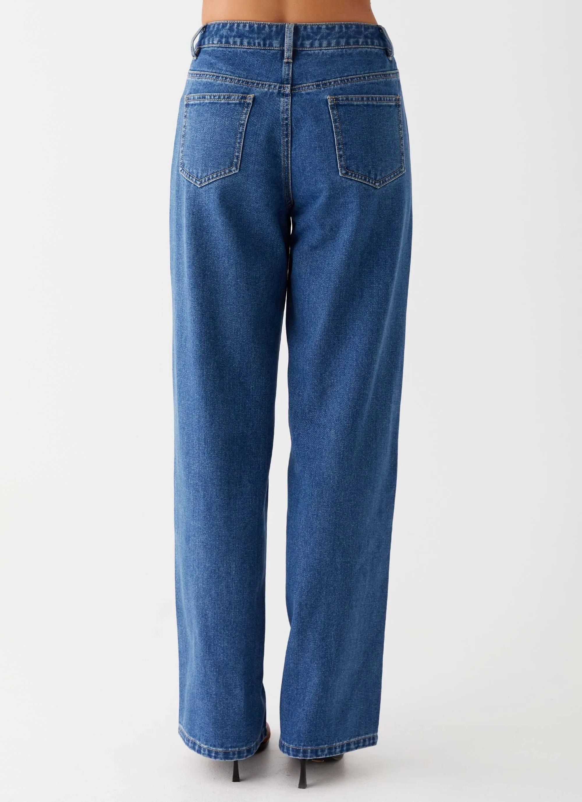 Keanna Low Rise Jeans - Indigo Sandblasted Finish Everyday Fashion Lover
