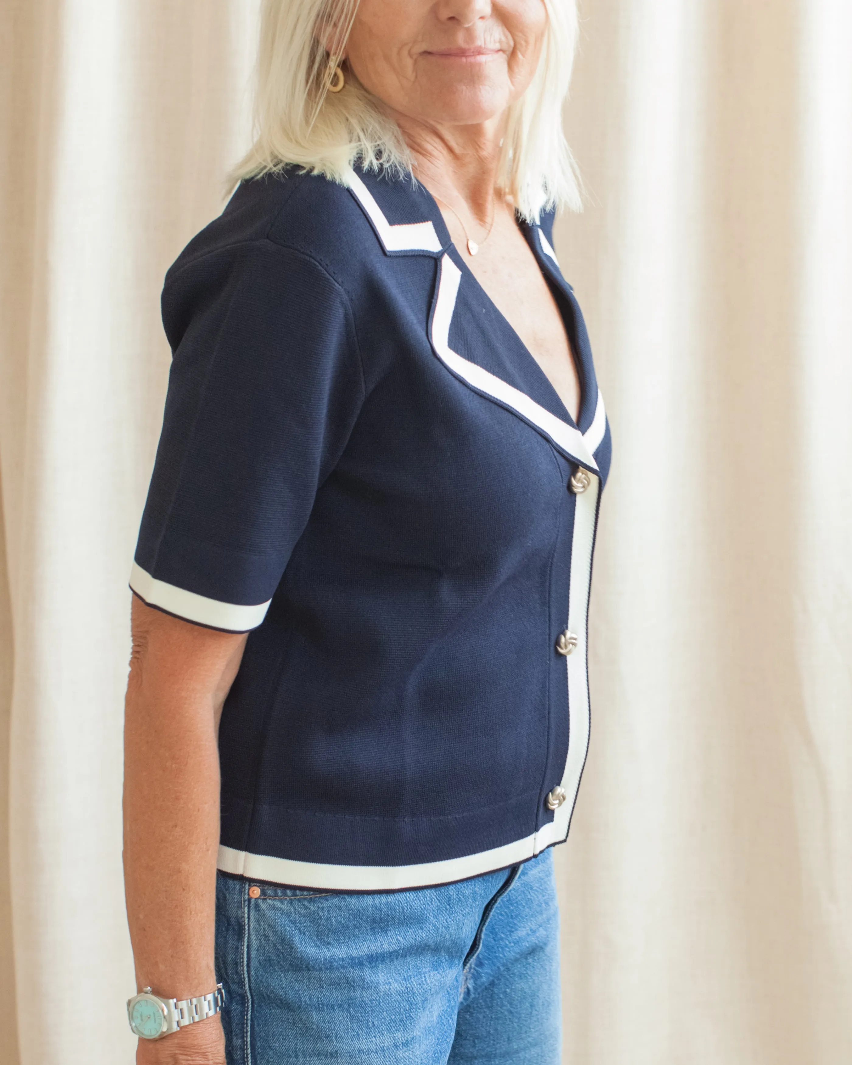 Kendall Collar Sweater SelfFabric Binding