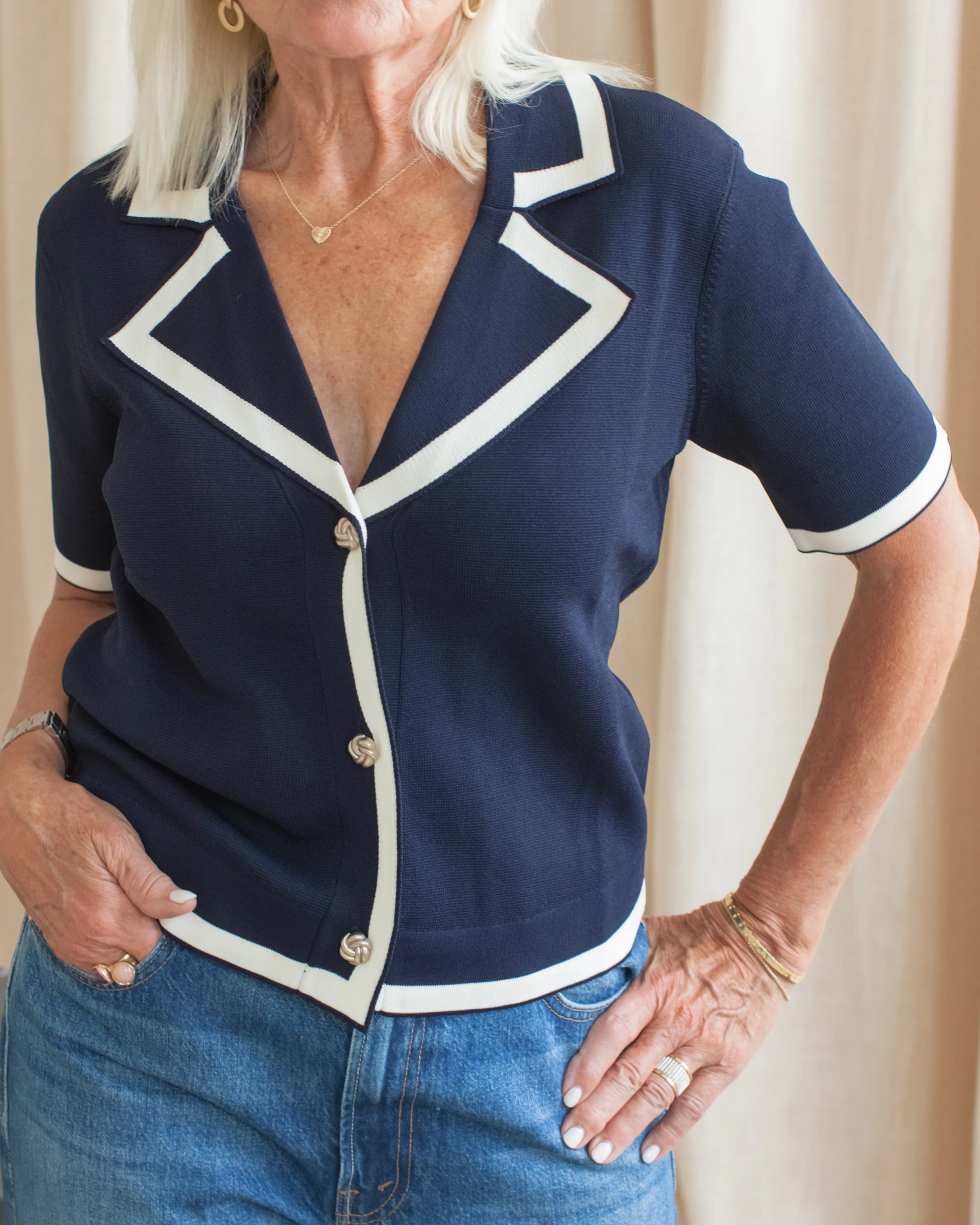 Lightweight Fabric Cool Weather Kendall Collar Sweater