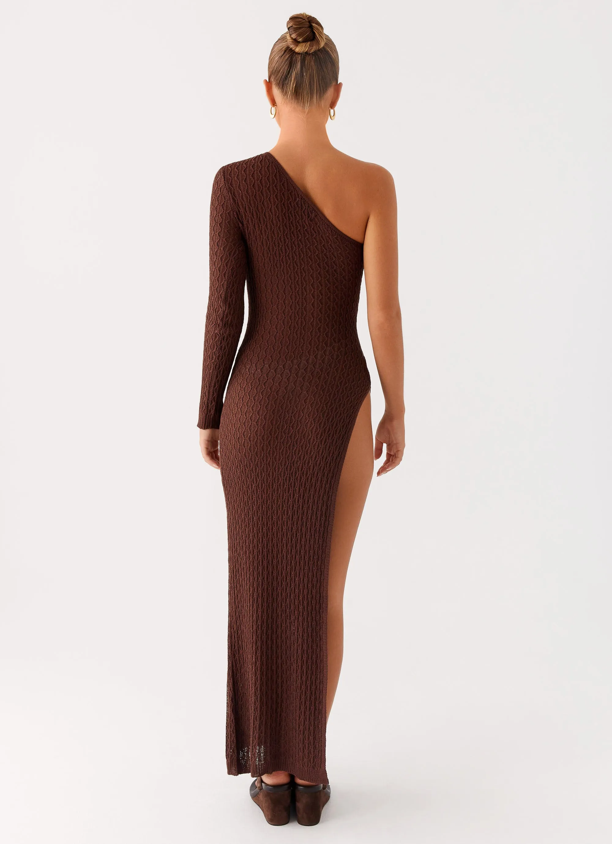 Kerri Knit Maxi Dress - Dark Chocolate Travel Edge Celebrity-Inspired