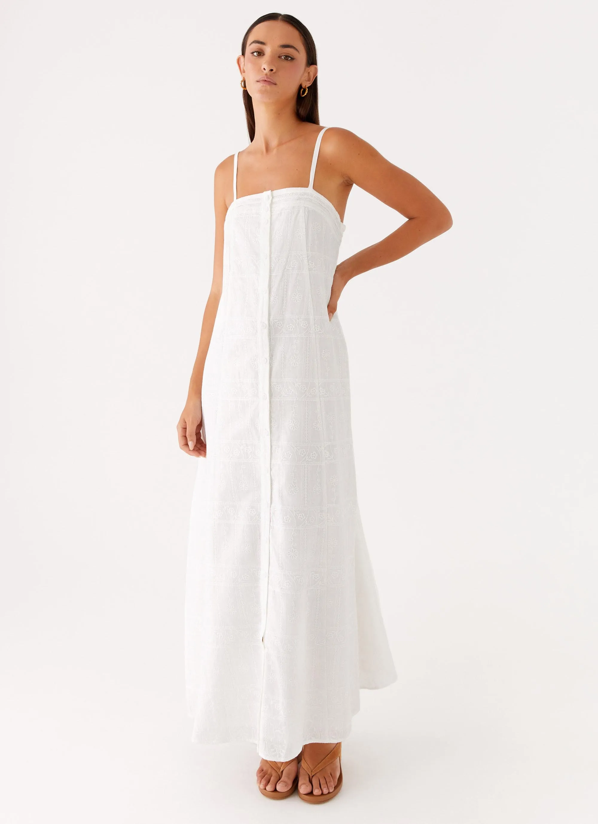 Cole Maxi Dress - White Perfect Fit Look All Gender Fit