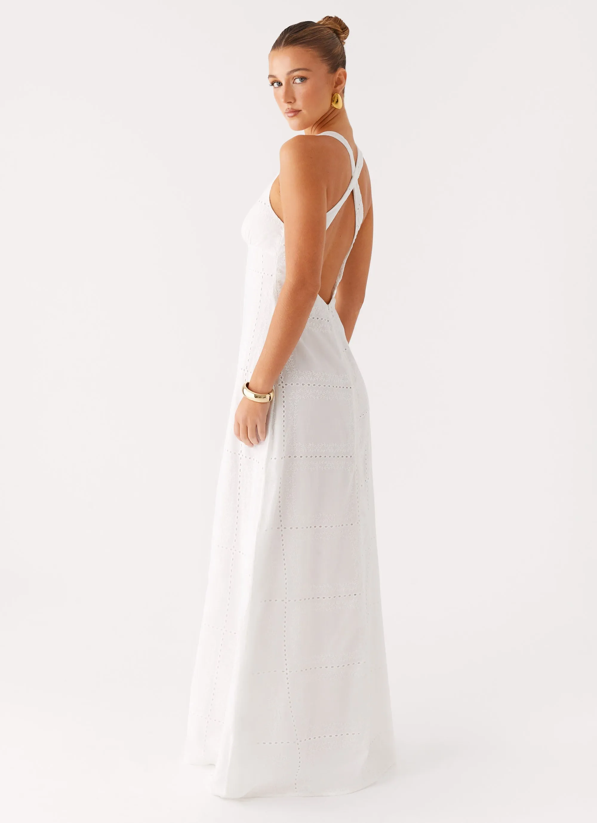 Neutral Layer Kiana Halter Maxi Dress - White