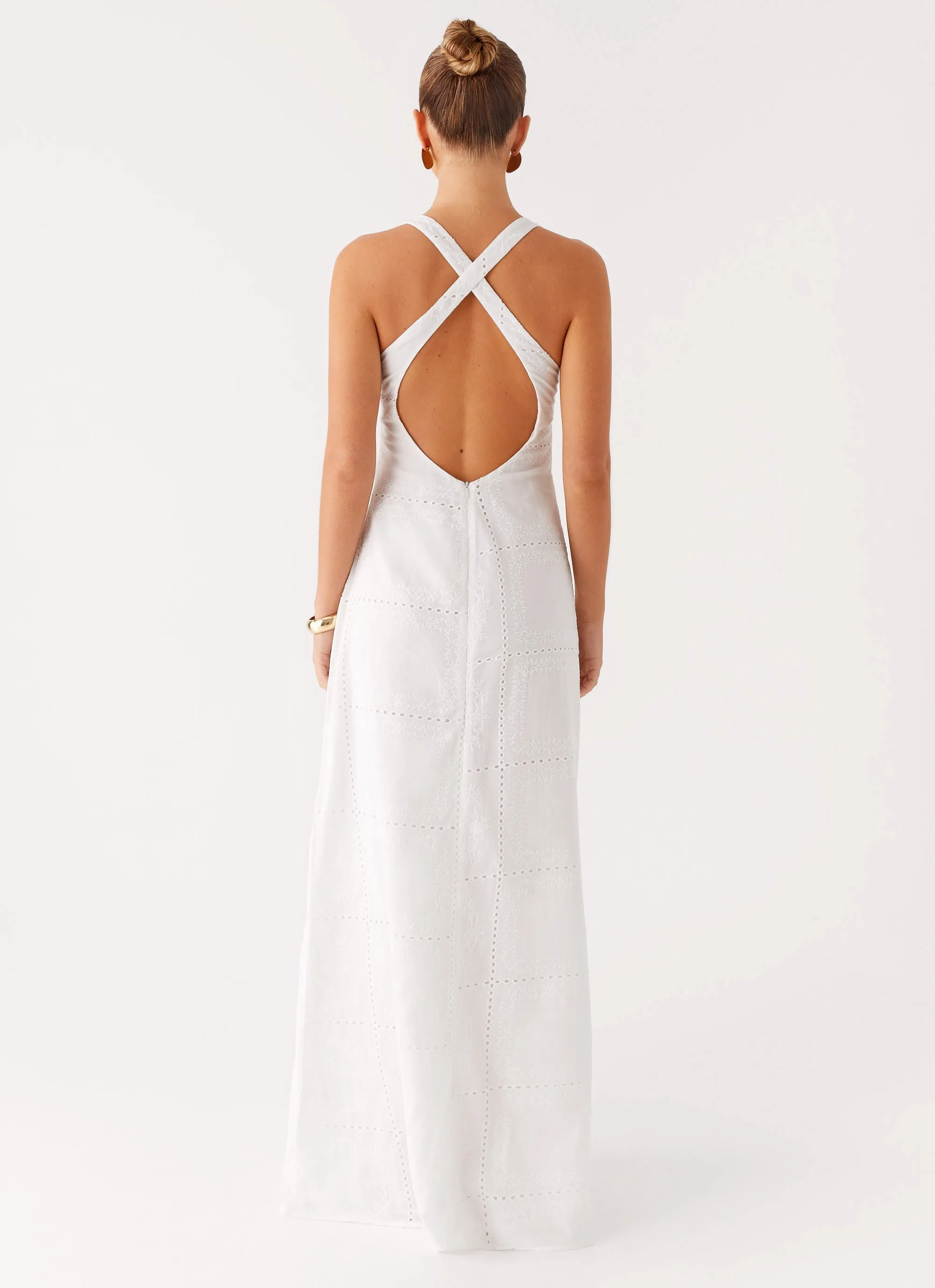 All-Day Comfort Wear Kiana Halter Maxi Dress - White