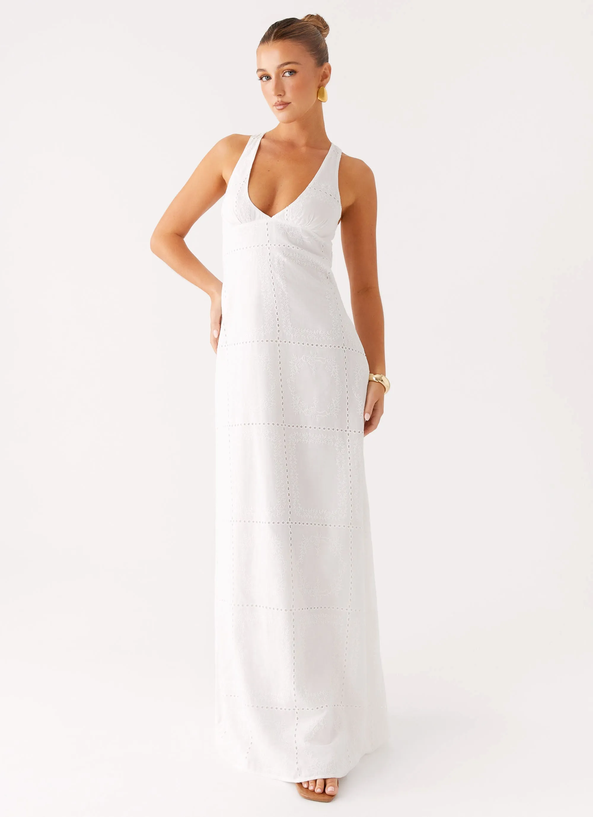 Outdoor Vibe Kiana Halter Maxi Dress - White