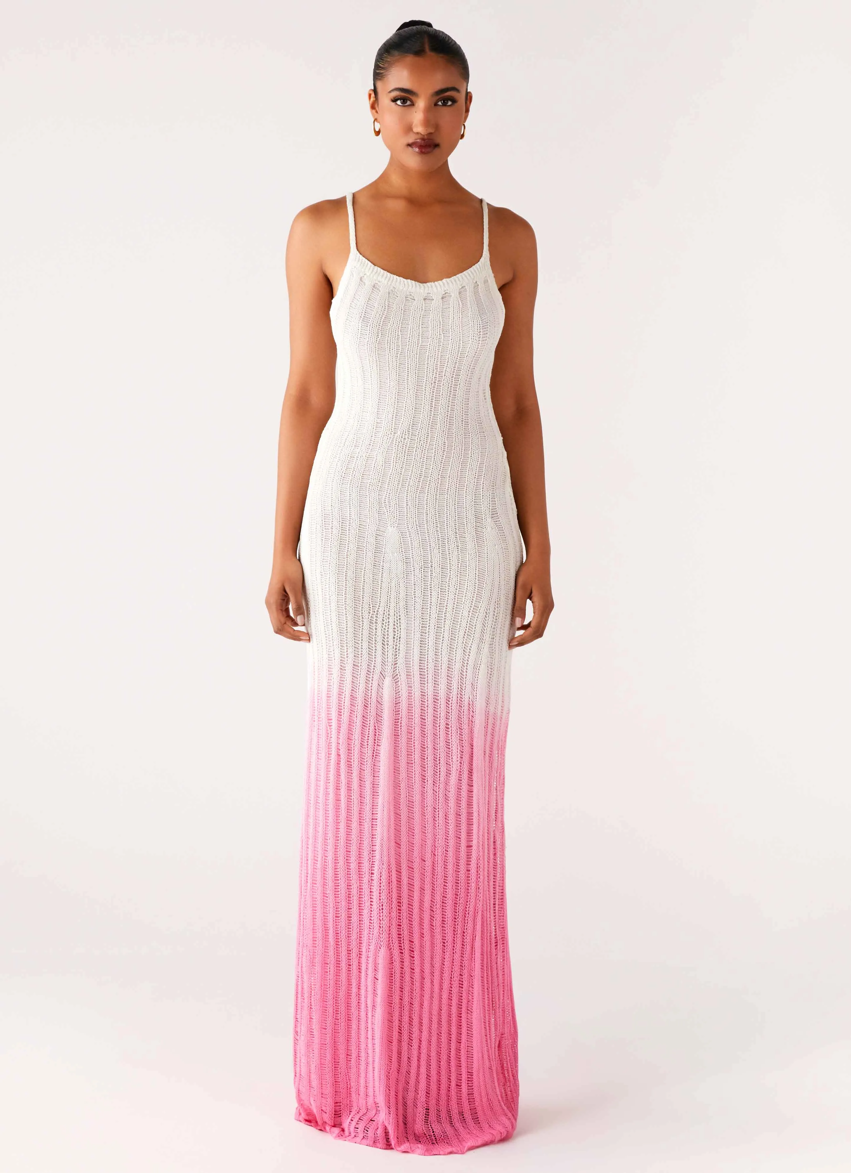 Kiki Maxi Dress - Pink Ombre Coral Soft Fit Focused