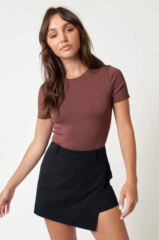 Kim Seamless Bodysuit- Chocolate NonScratchSurface Sweat Absorbing Lining