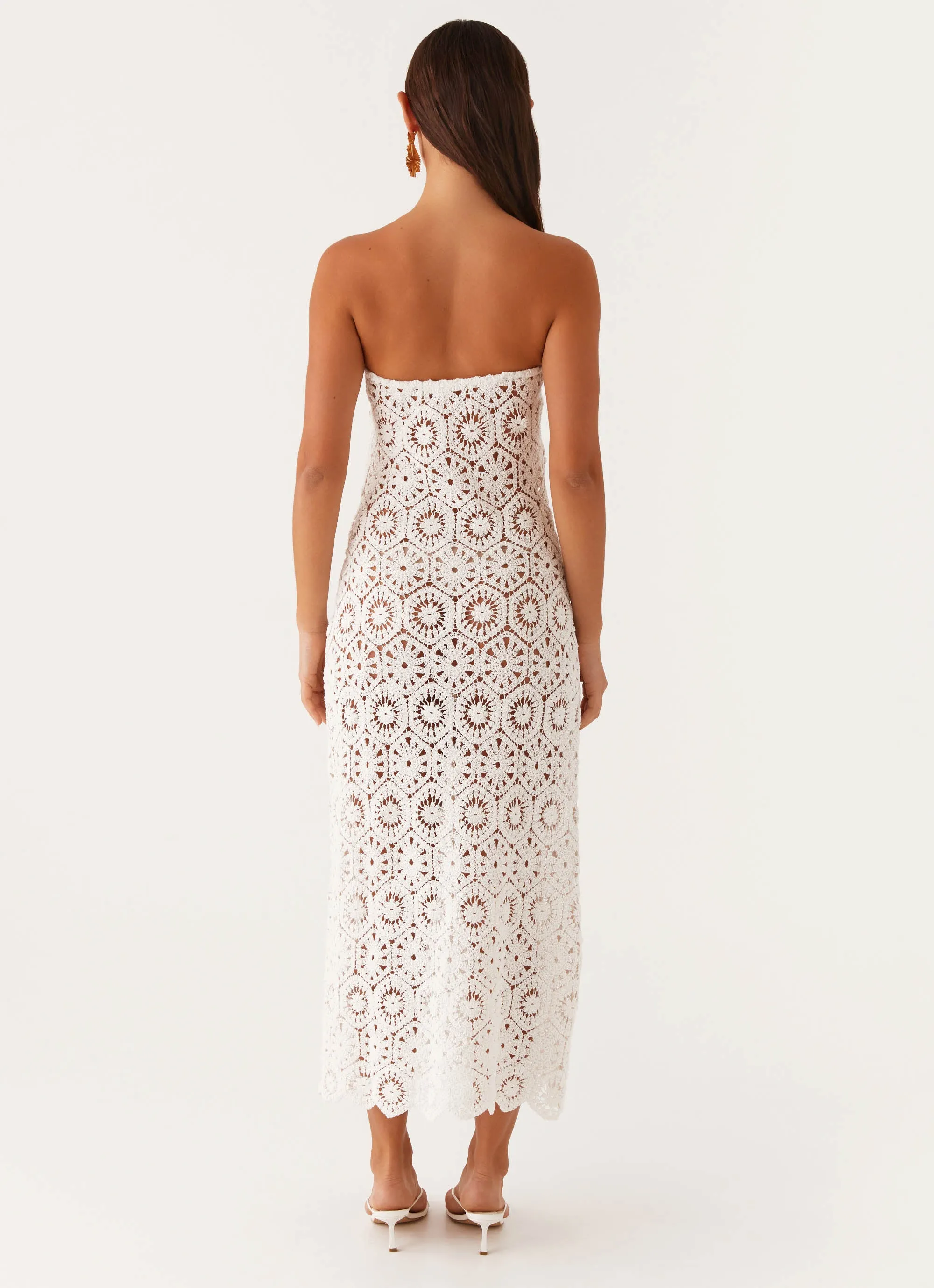 Kingsly Crochet Maxi Dress - White Chill Wear Cool Tone