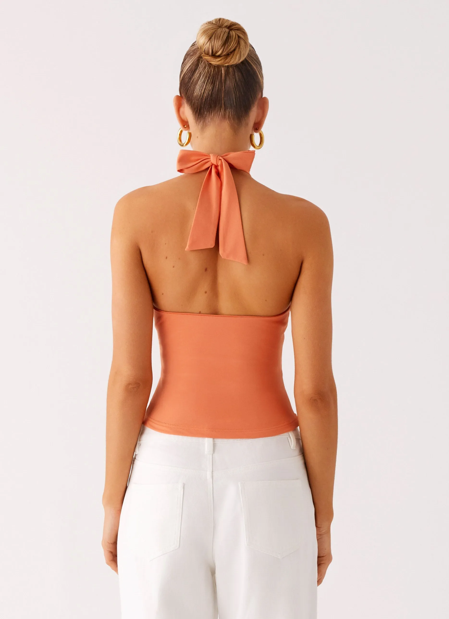 Kirra Halter Top - Peach Regular Fit