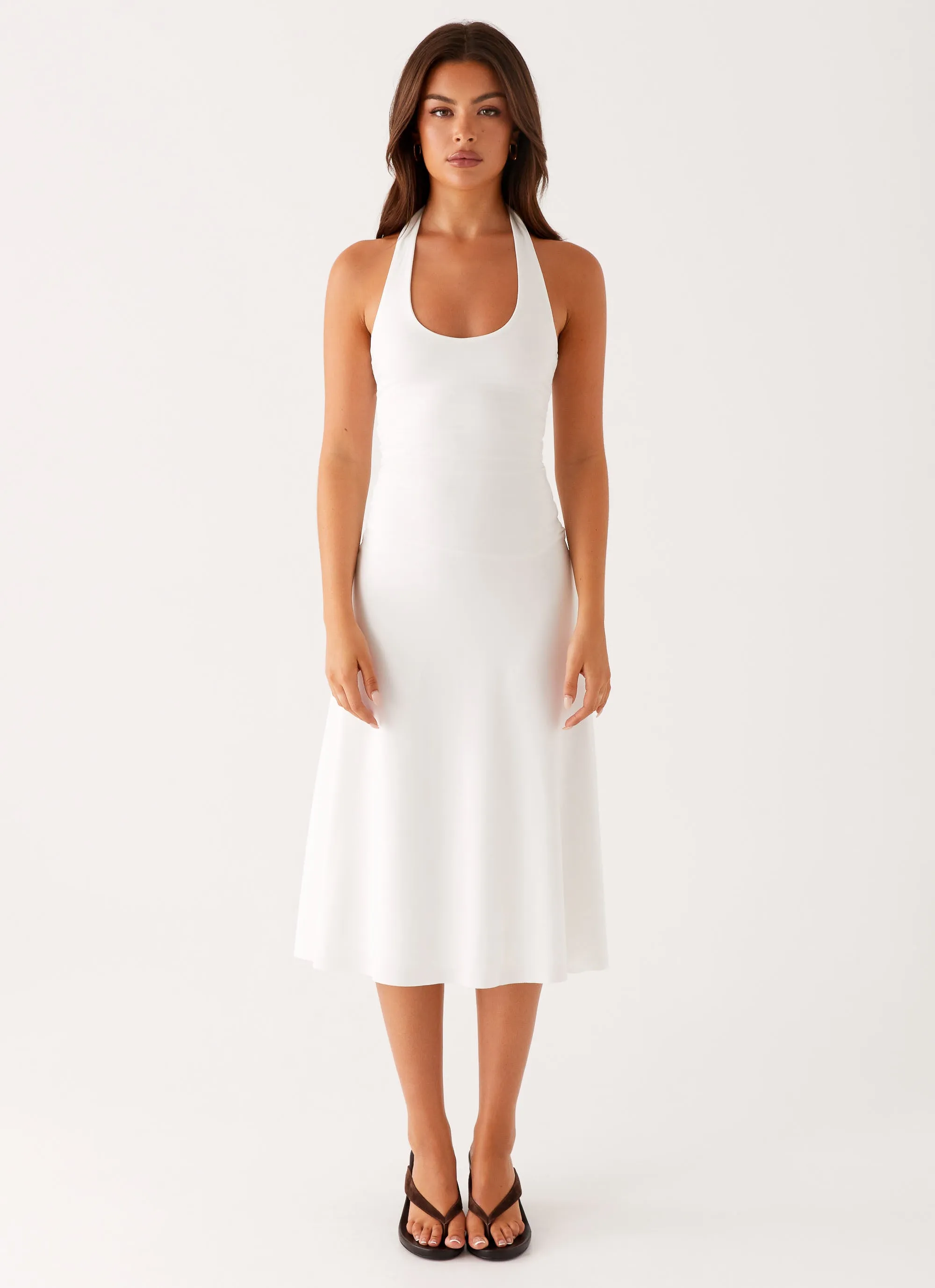 One-Shoulder Klyne Midi Dress - Ivory