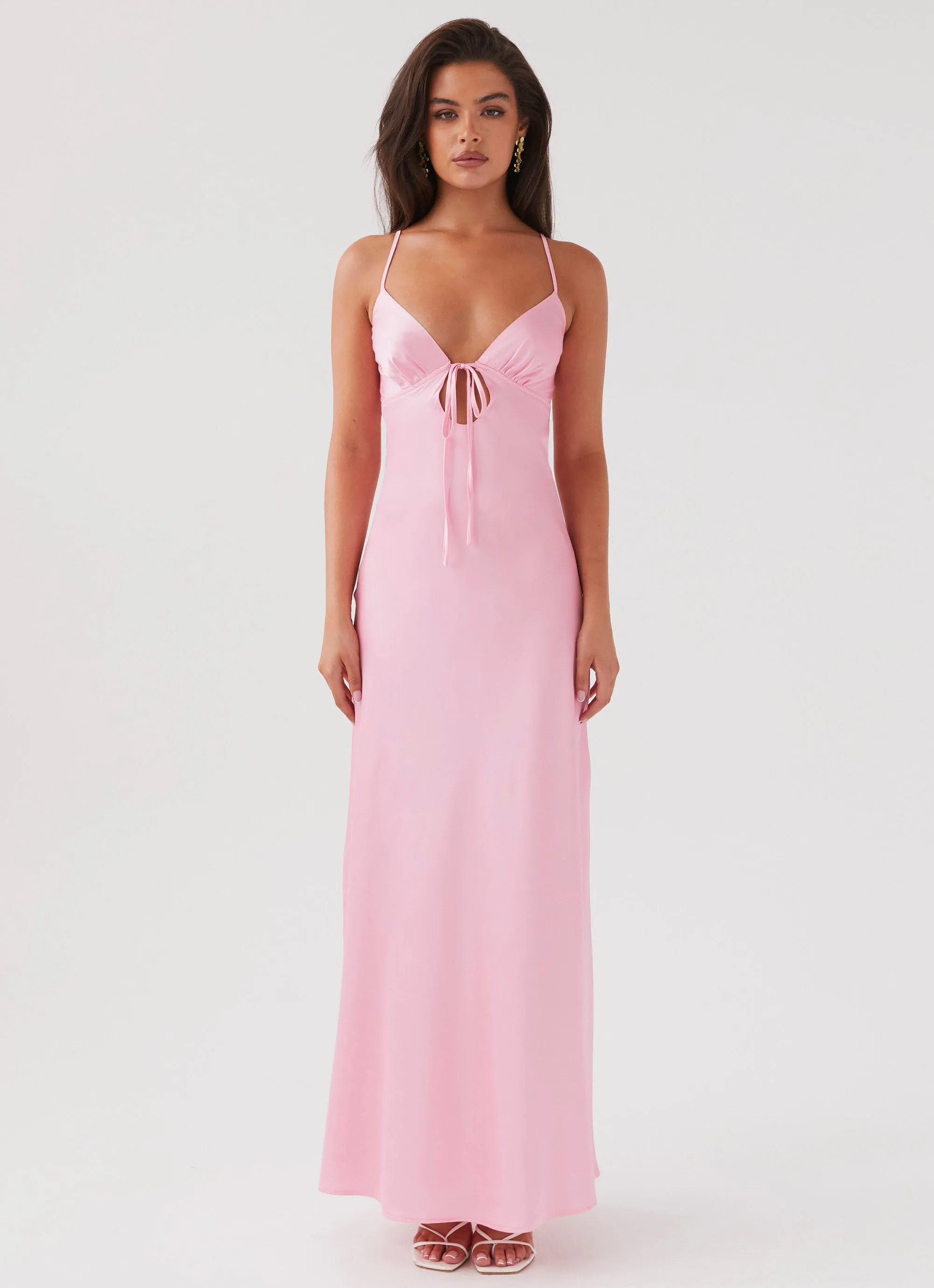 Flora Satin Maxi Dress - Candy Soft Movement
