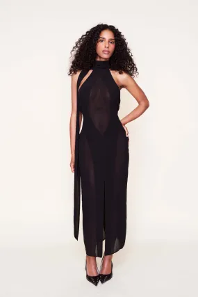 Koemi Sheer Panel Dress Perfect For Any Occasion Love Glow
