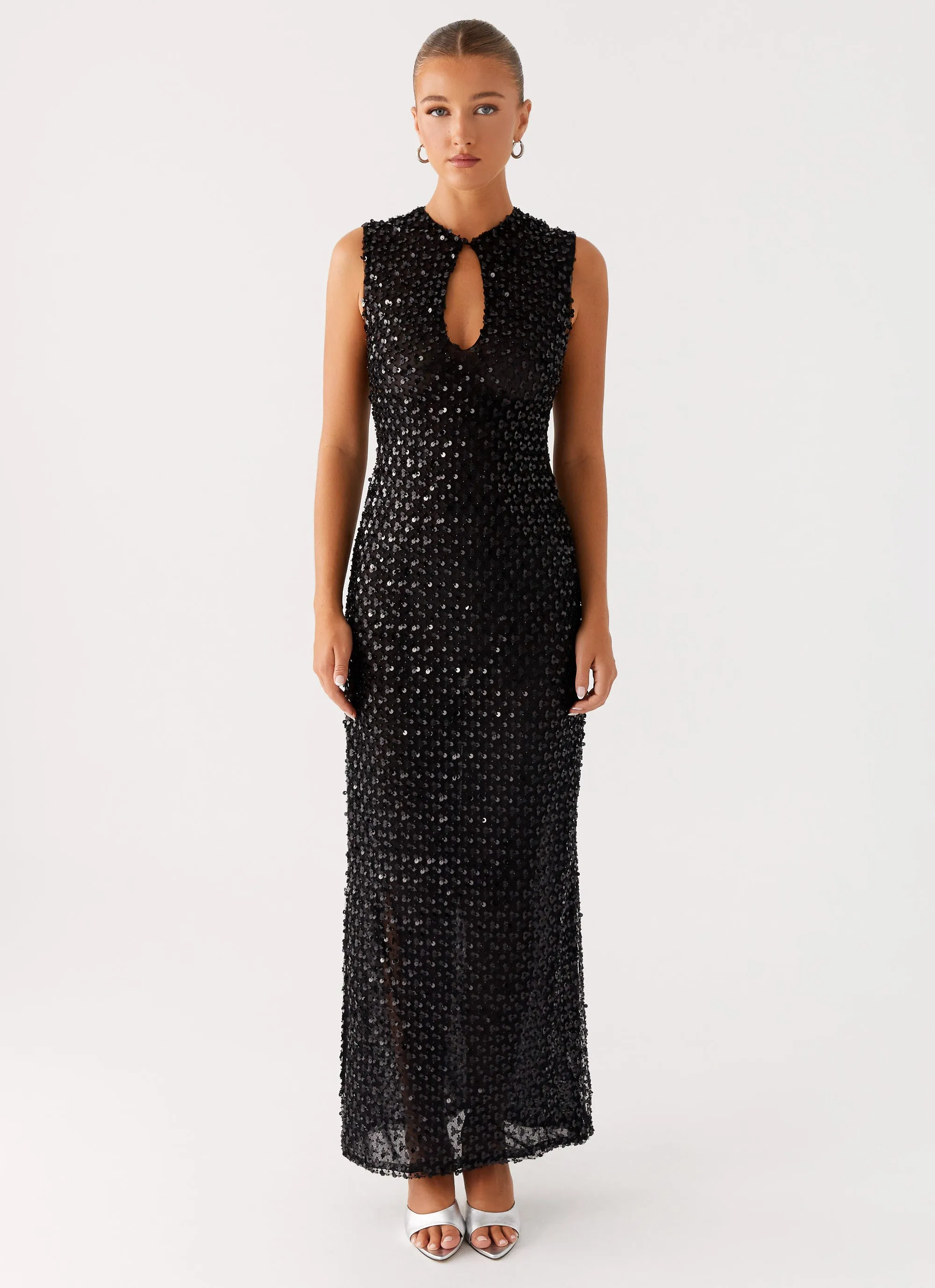 Kore Sequin Maxi Dress - Black Edgy Layers Perfectly Tailored